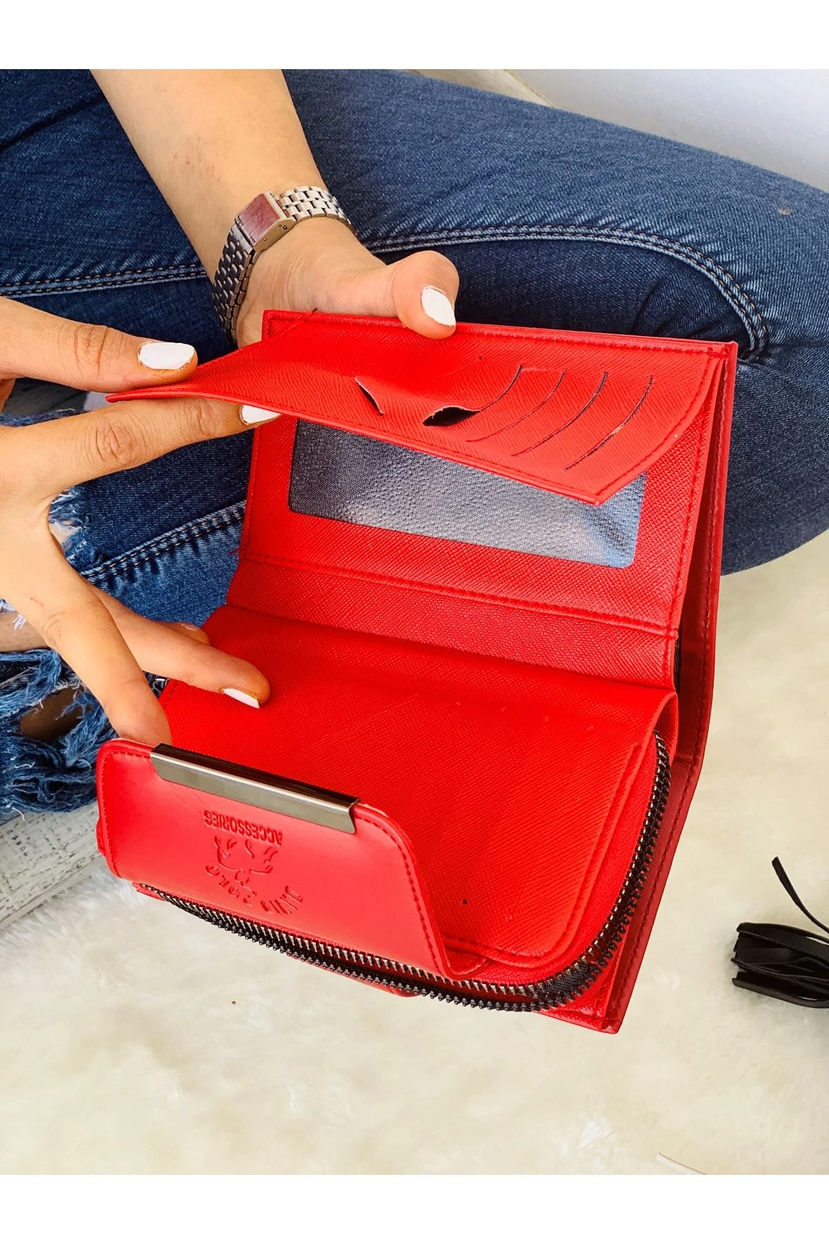 METAL DETAY ORTA BOY BAYAN CÜZDAN