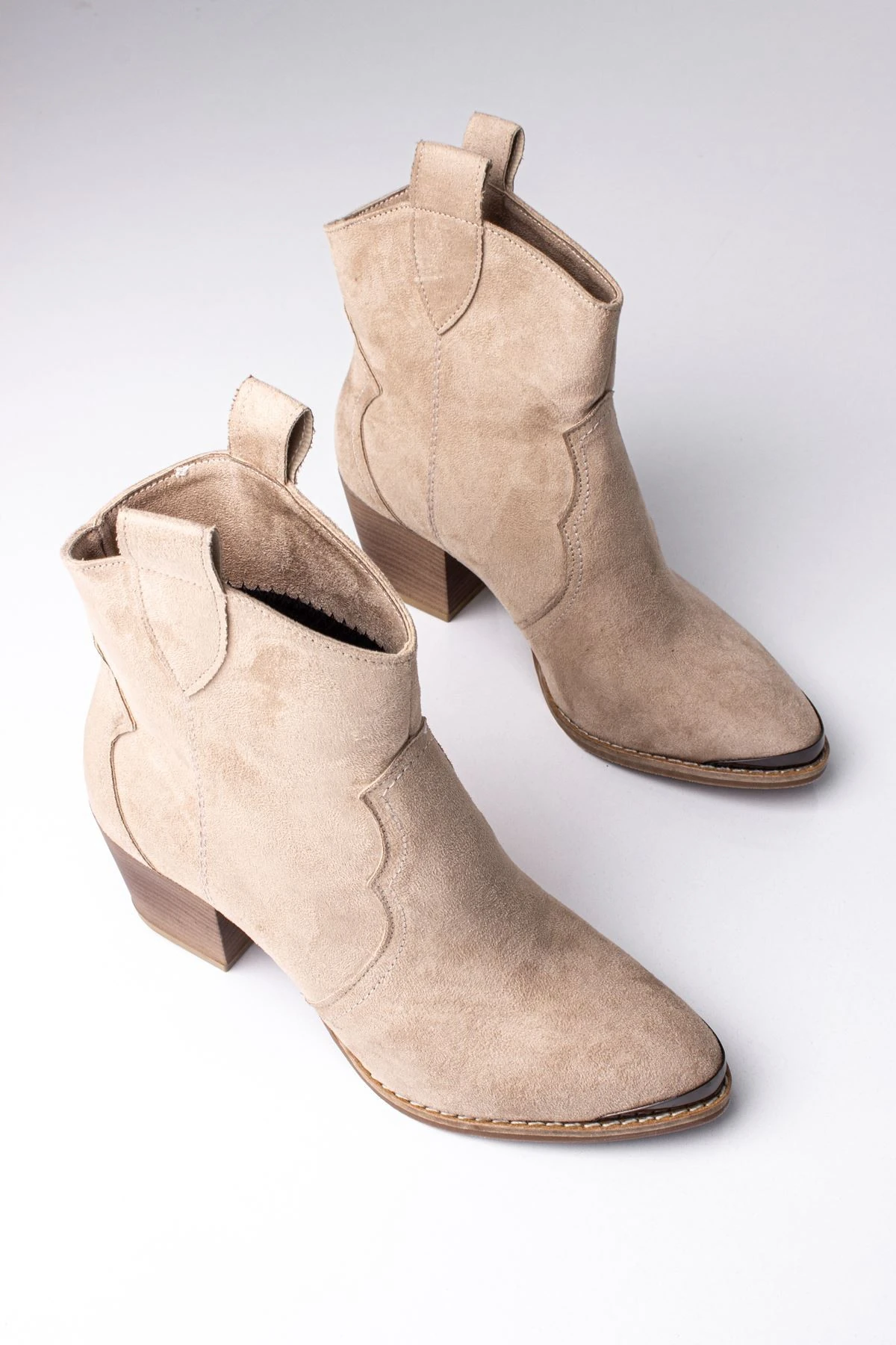 BRUSH KADIN KOVBOY KISA BOT - S.KREM