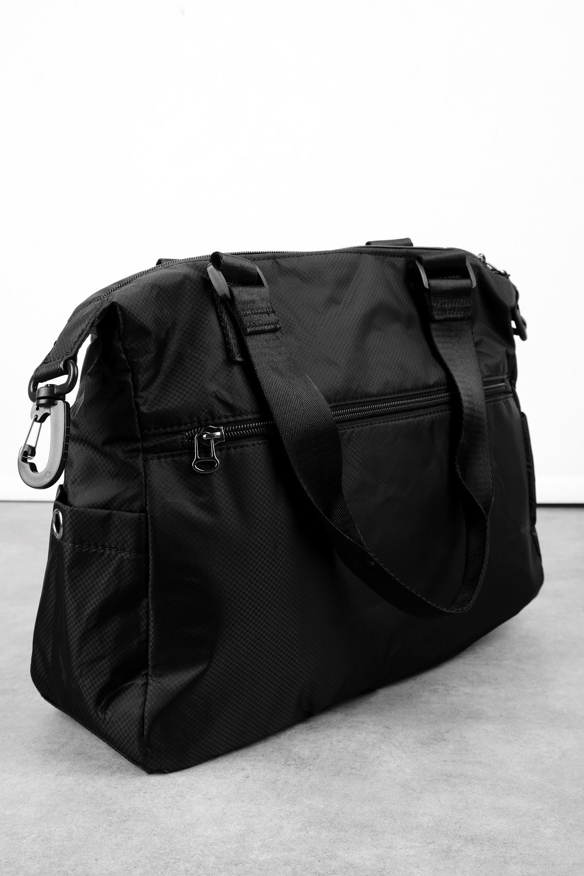 Kadın Önünden Çift Fermuar Ve Çıt Çıt Detaylı Omuz Çantası(571-13-9M) 2866 - siyah