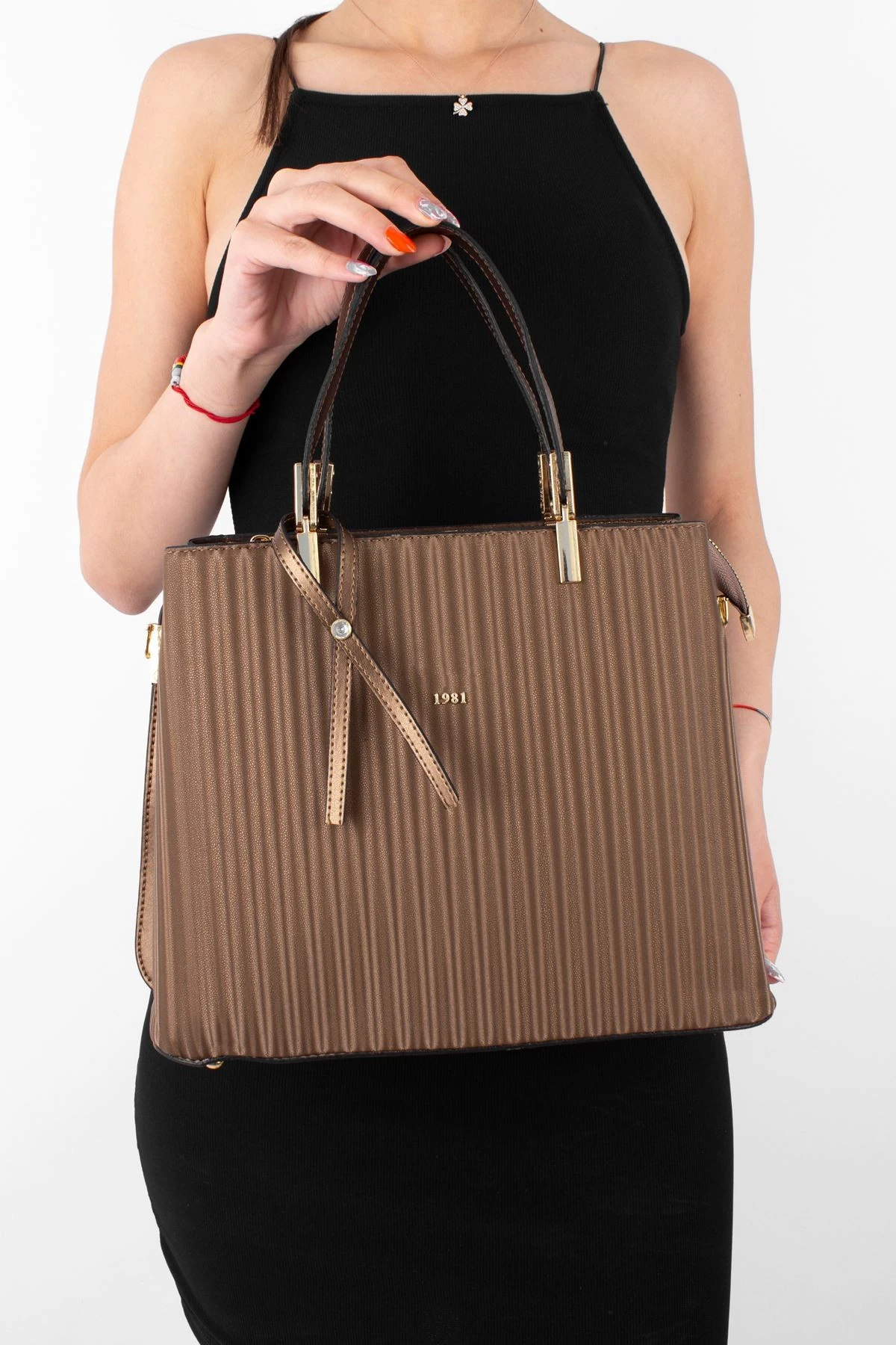 Kadın Çanta Çizgili Sert Taban