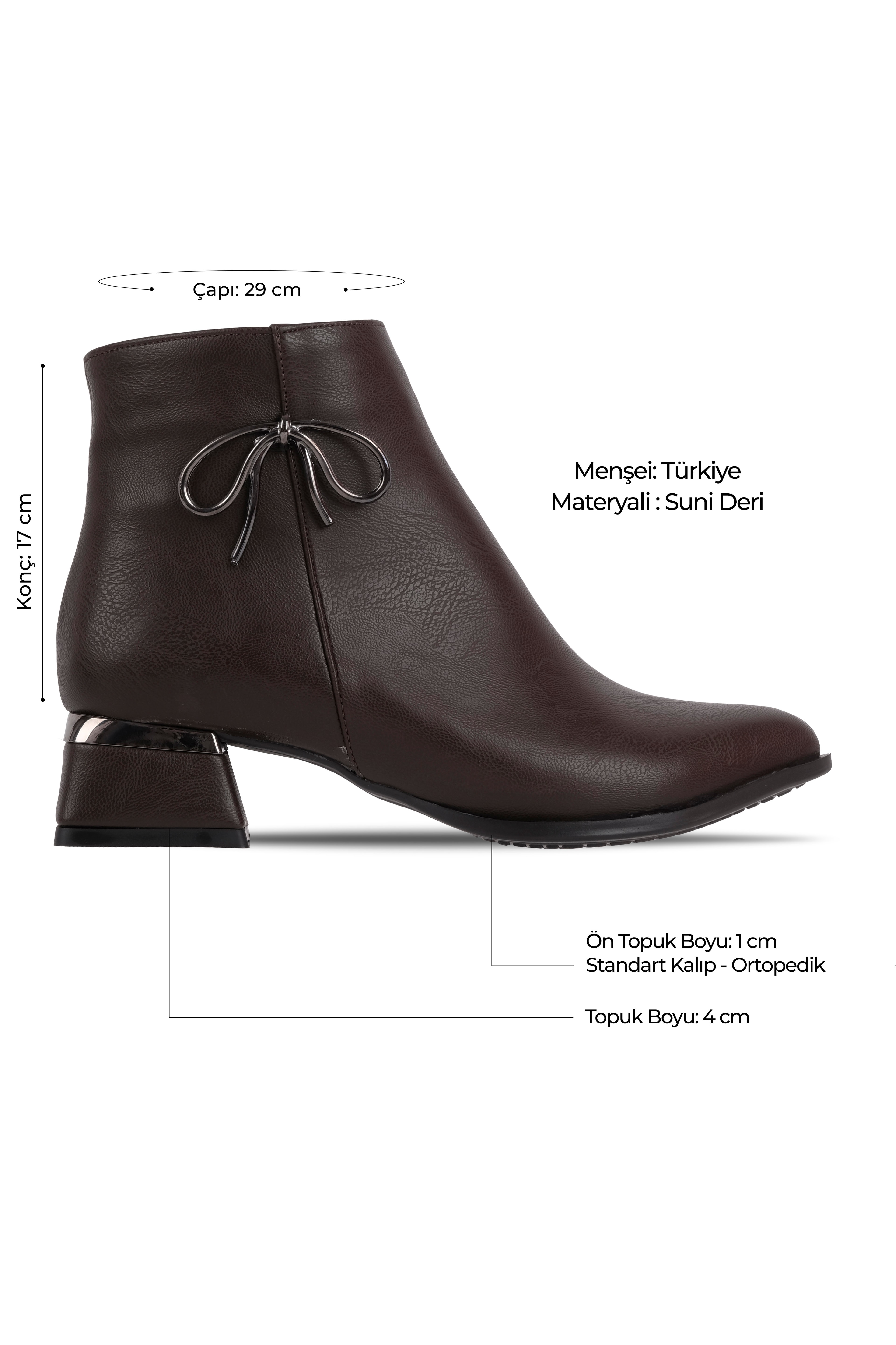 Aster KAdın Metal Kurdela Detaylı Bilek Boy Topuklu Bot(B4230)