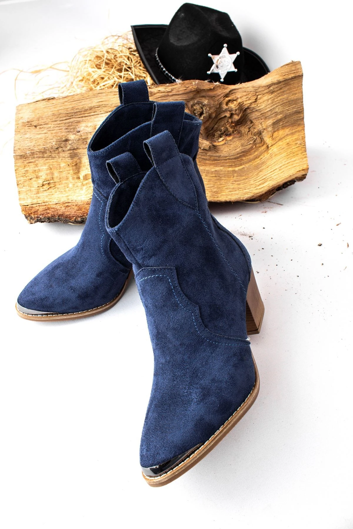 BRUSH KADIN KOVBOY KISA BOT - S.LACİVERT