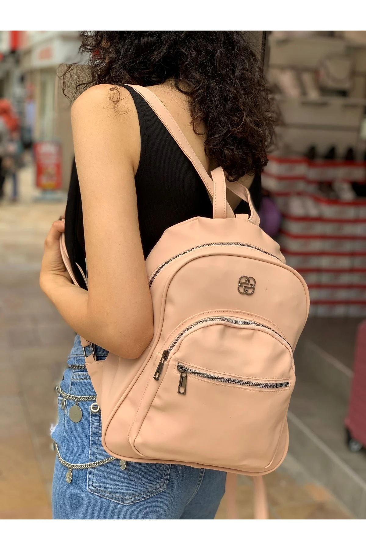 YONCA DESENLİ BAYAN SIRT ÇANTASI