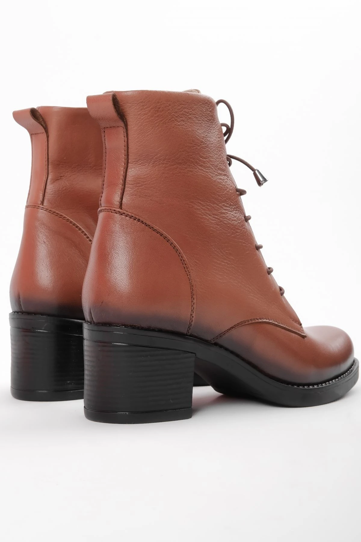Blossom Kadın Hakiki Deri Bağcıklı Fermuarlı Yüksek Topuklu Bot