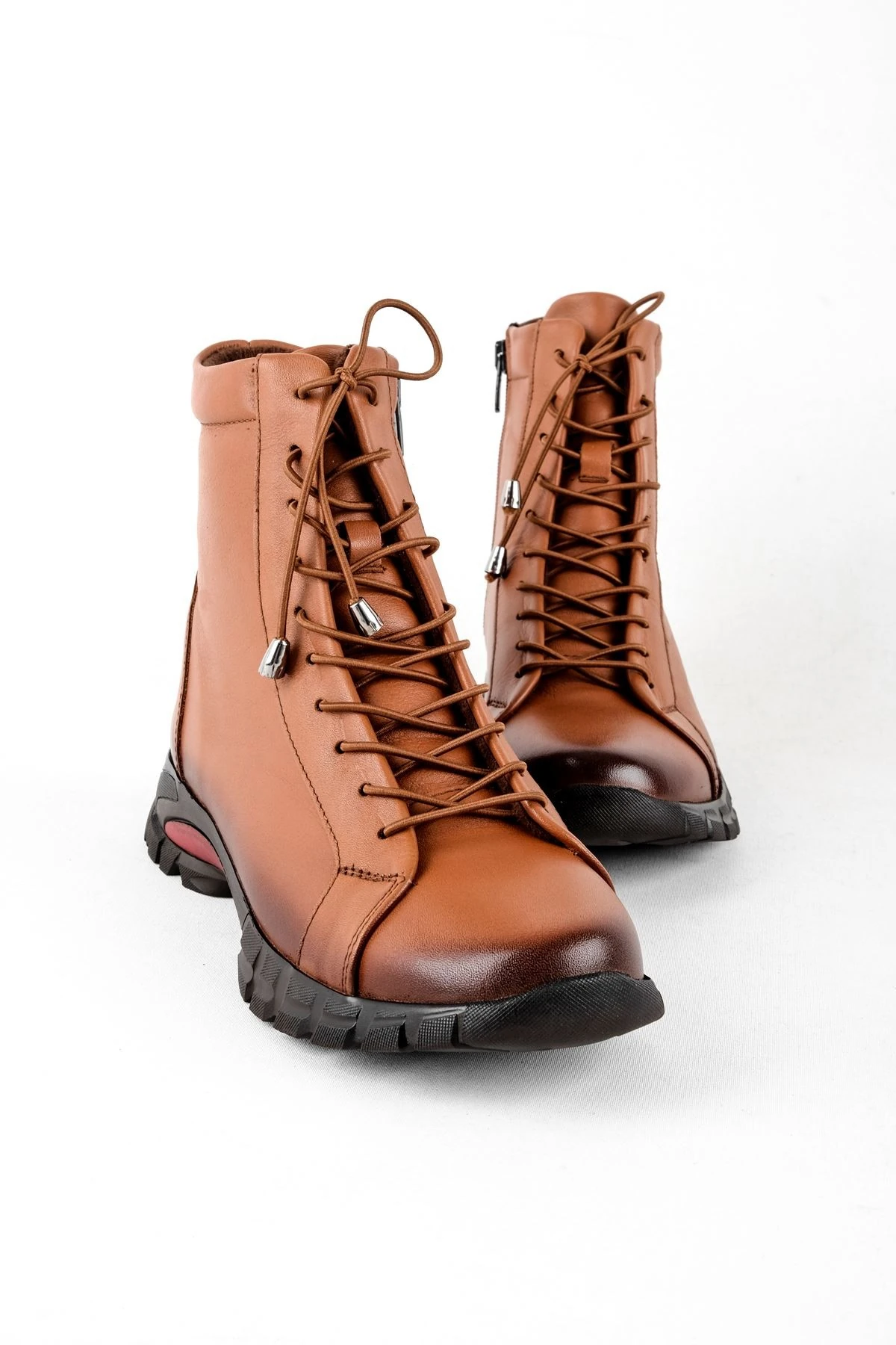 Ovva Kadın Hakiki Deri Bağcık Detaylı Fermuarlı Bot