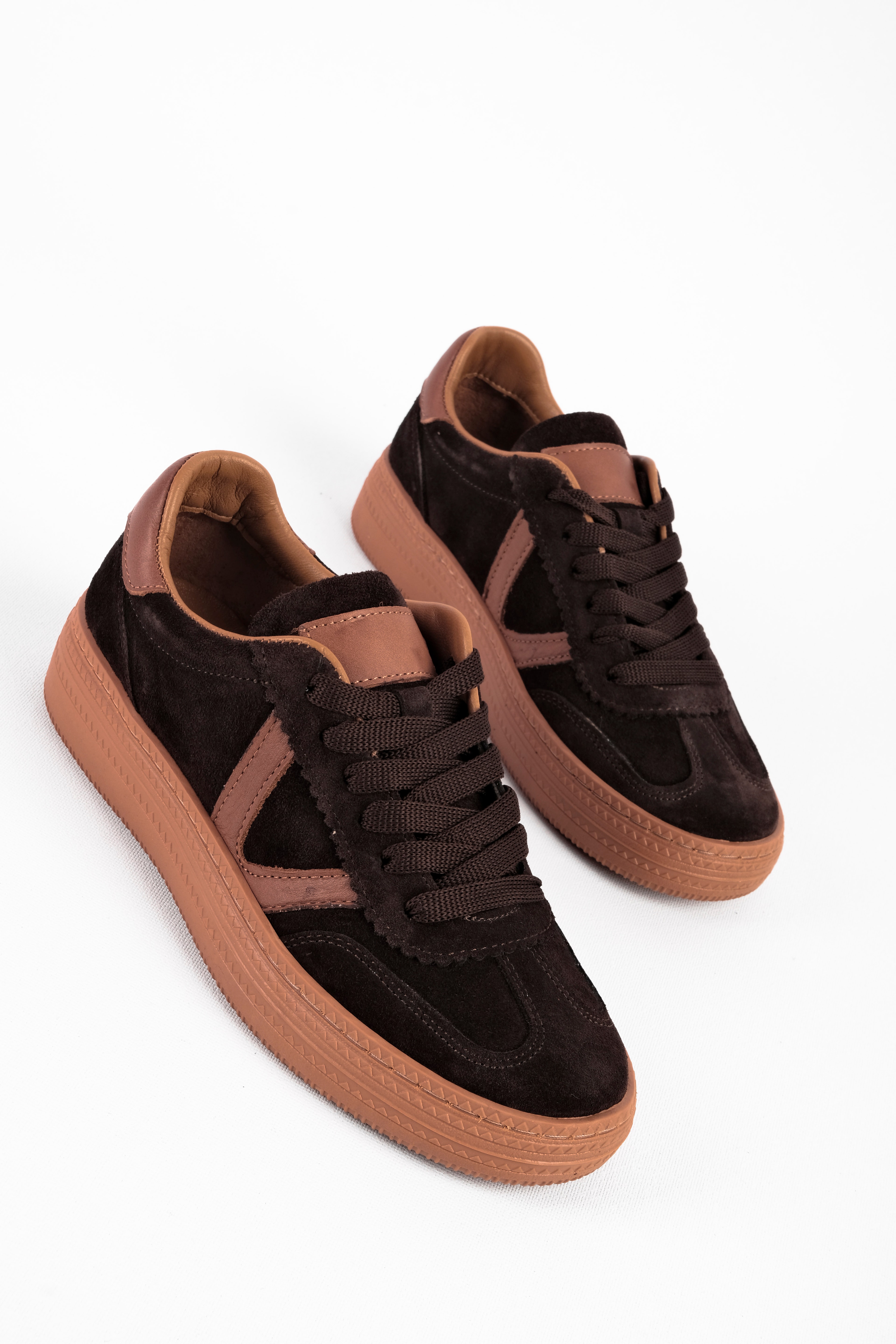 Violeta Kadın Hakiki Deri Nubuk Bağcıklı Günlük Ayakkabı 4269 - KAHVERENGİ