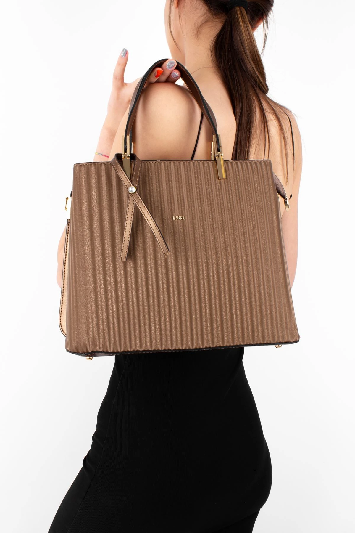 Kadın Çanta Çizgili Sert Taban