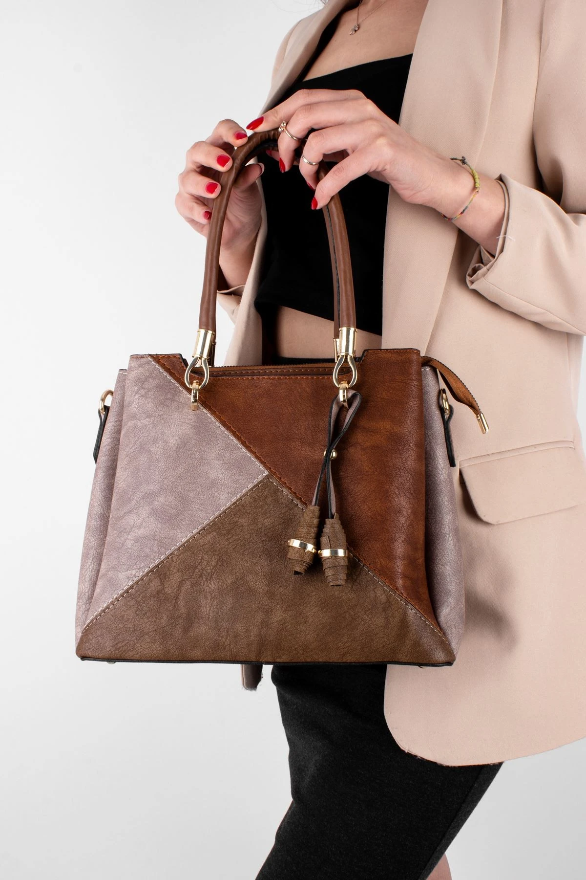 Kadın Çanta Renkli Parçalı