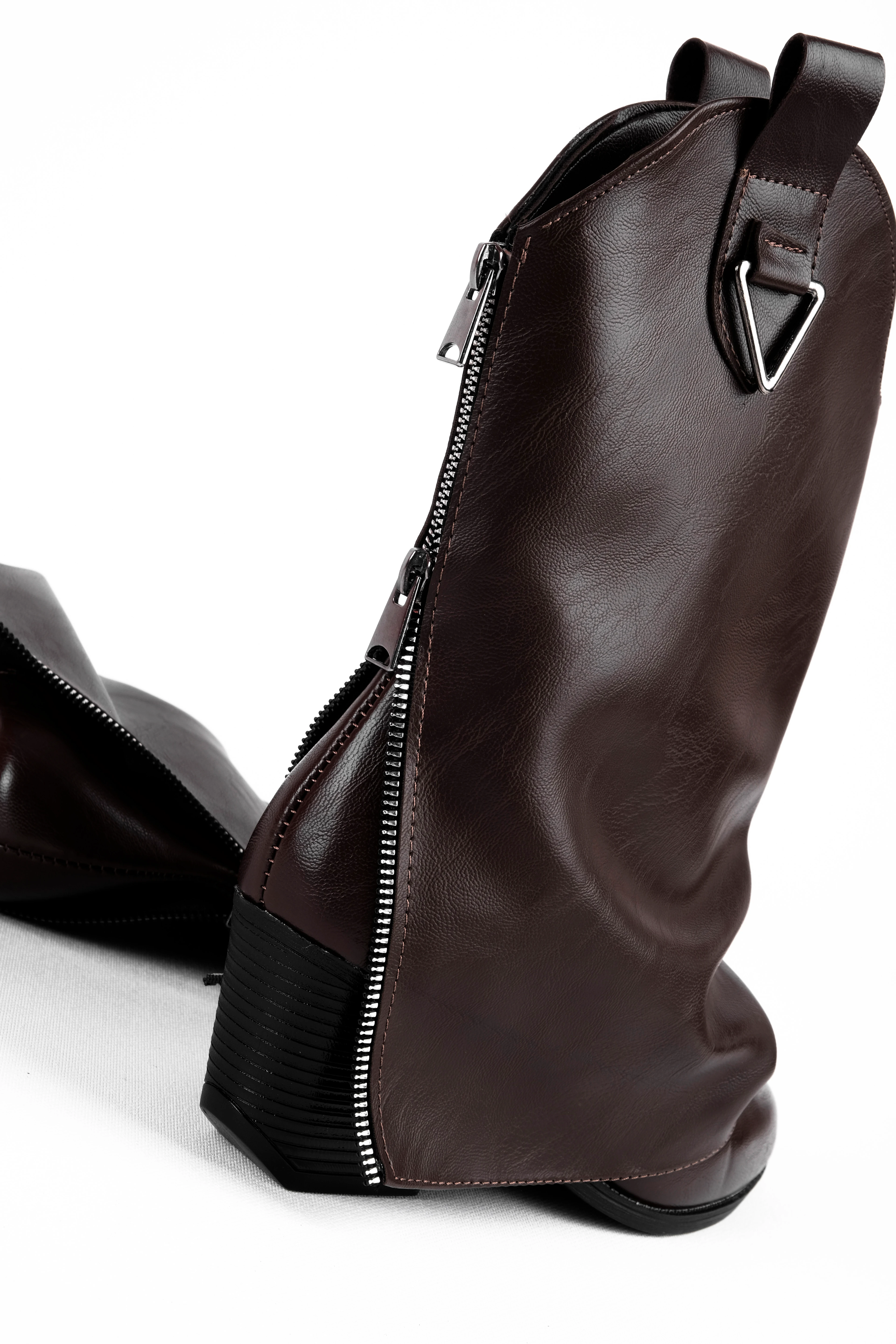 Narvos Kadın Sivri Burunlu Fermuarlı Detaylı Paçalı Kısa Çizme b4225