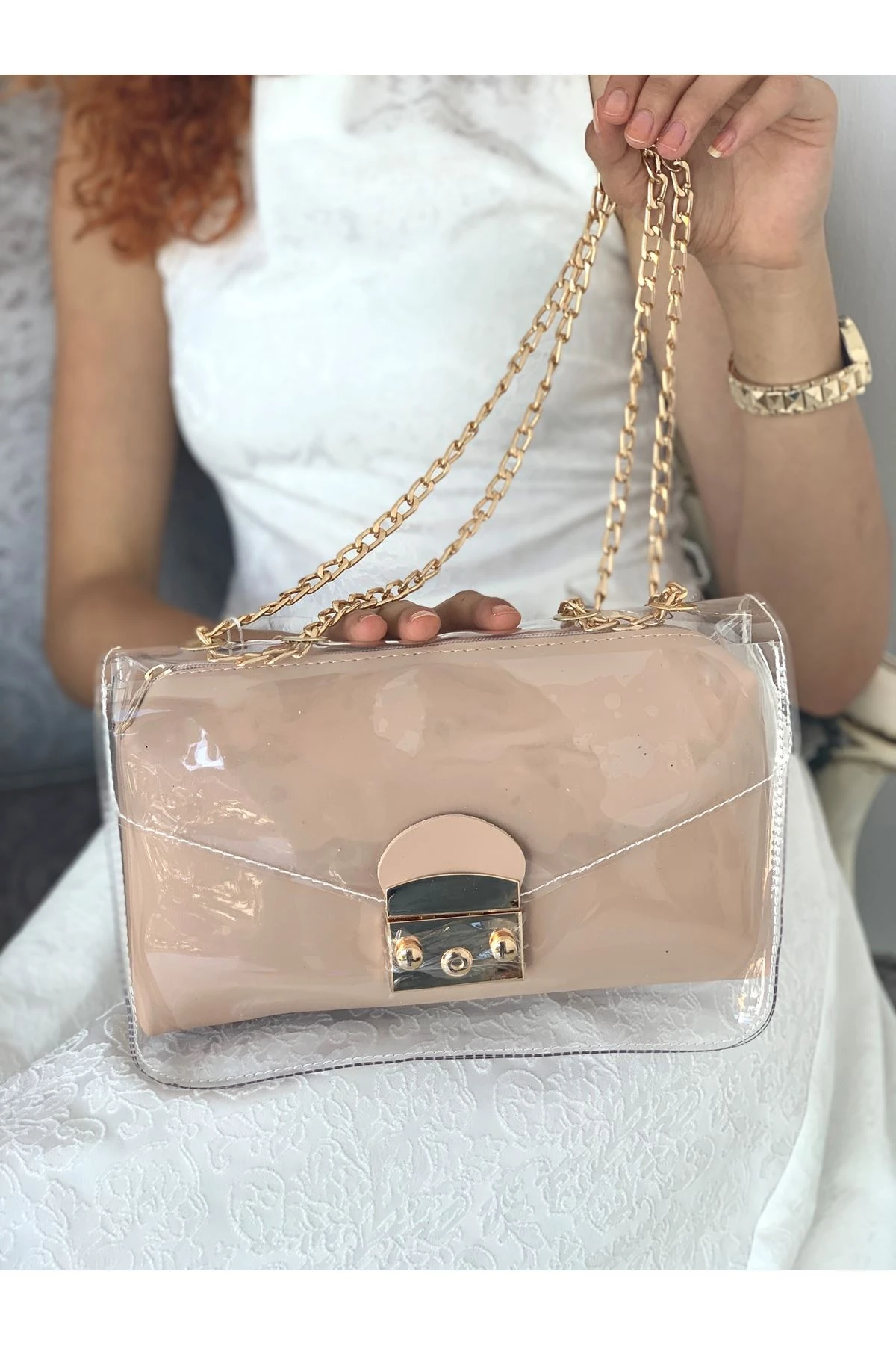 ŞEFFAF ZİNCİRLİ BAYAN ÇANTA