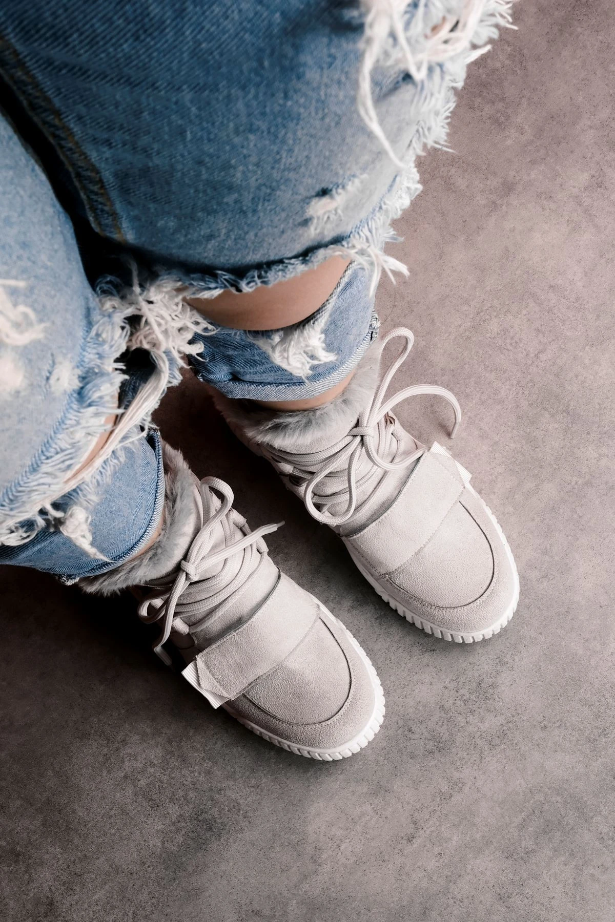 Clımber Kadın İçi Tüylü Cırt Cırt Detaylı Bağcıklı Bot