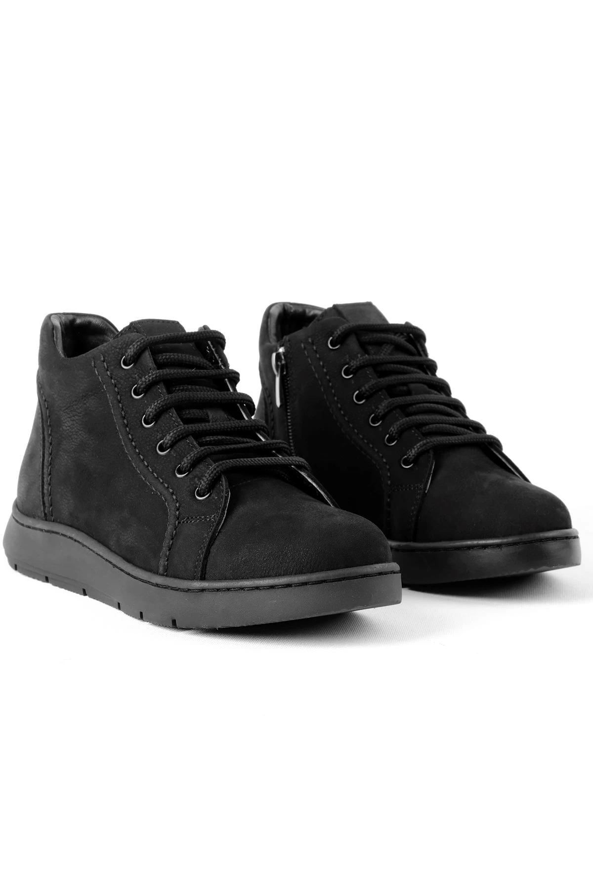 Breda Kadın Hakiki Deri Bağcıklı Fermuarlı Bilek Boy Bot