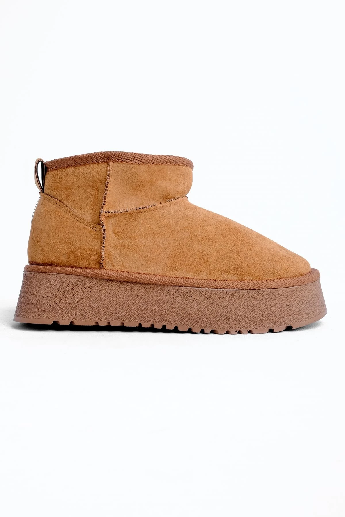 Robin Kadın Yüsek Taban Bilek Boy Kürklü Bot 2796 - Taba