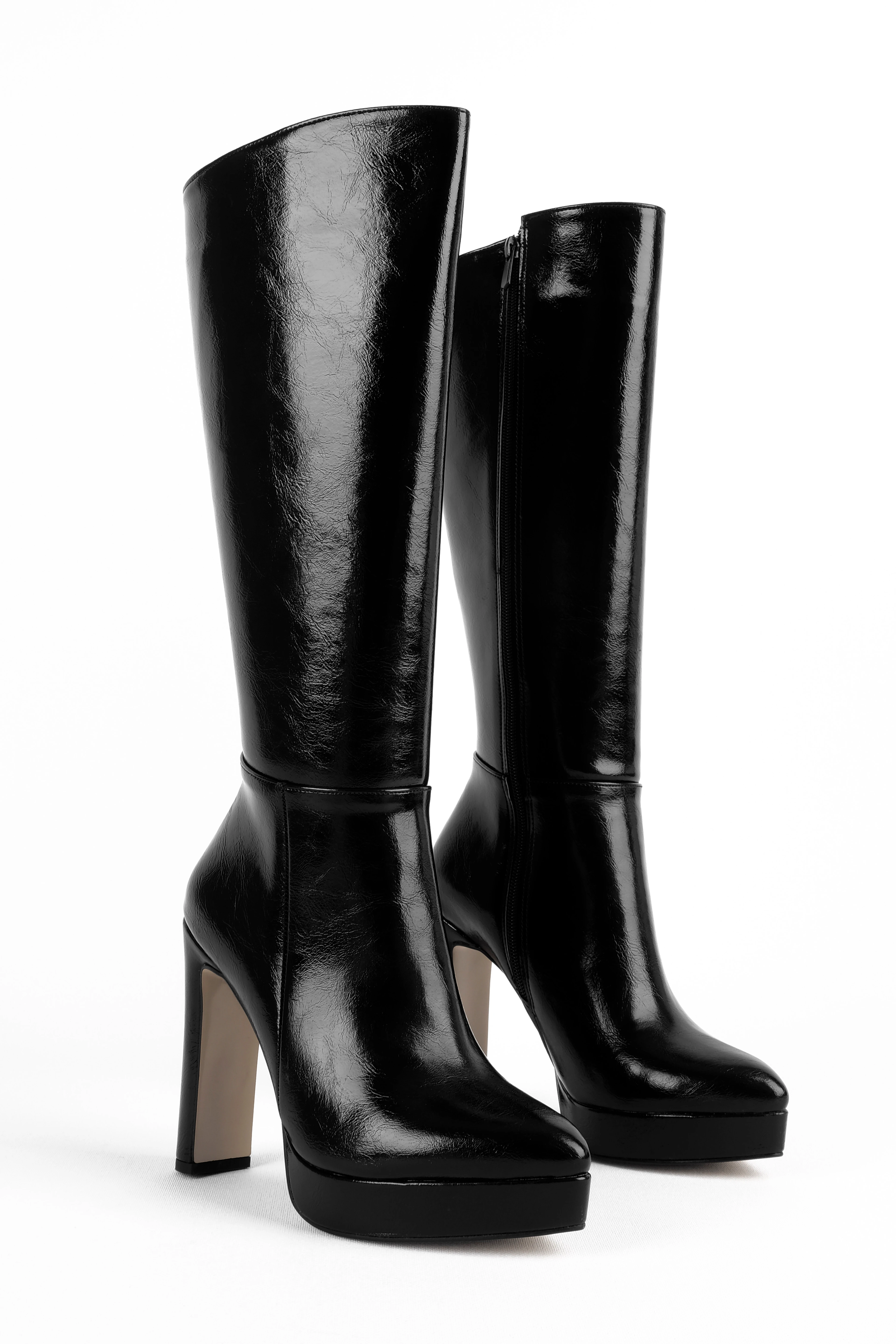 Laugh Kadın Sivri Burunlu Dikiş Detaylı Yüksek Topuklu Çizme b4250 - R.SİYAH