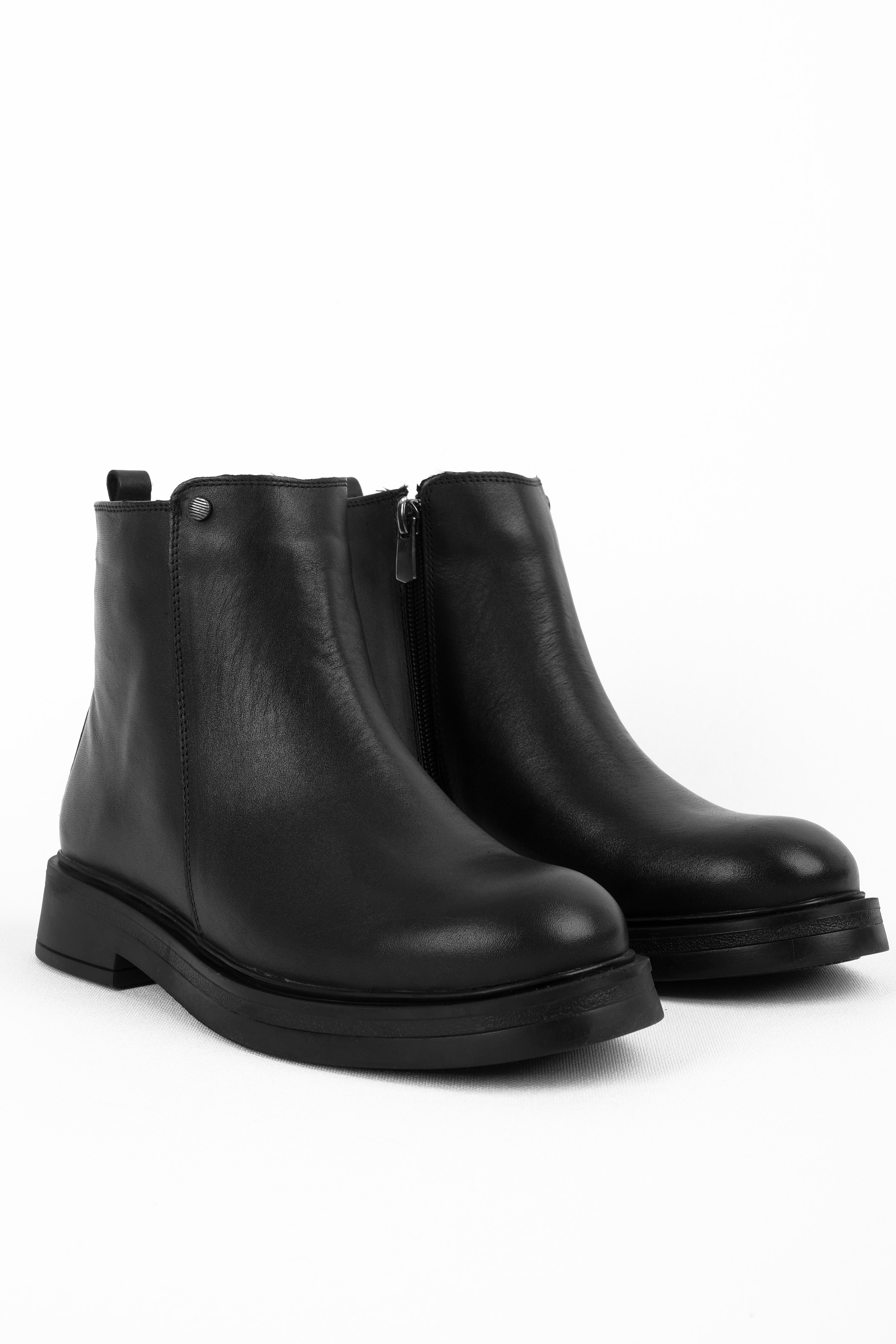 Vlota Kadın Hakiki Deri Dikiş Detaylı Fermuarlı Bot b4219 - SİYAH