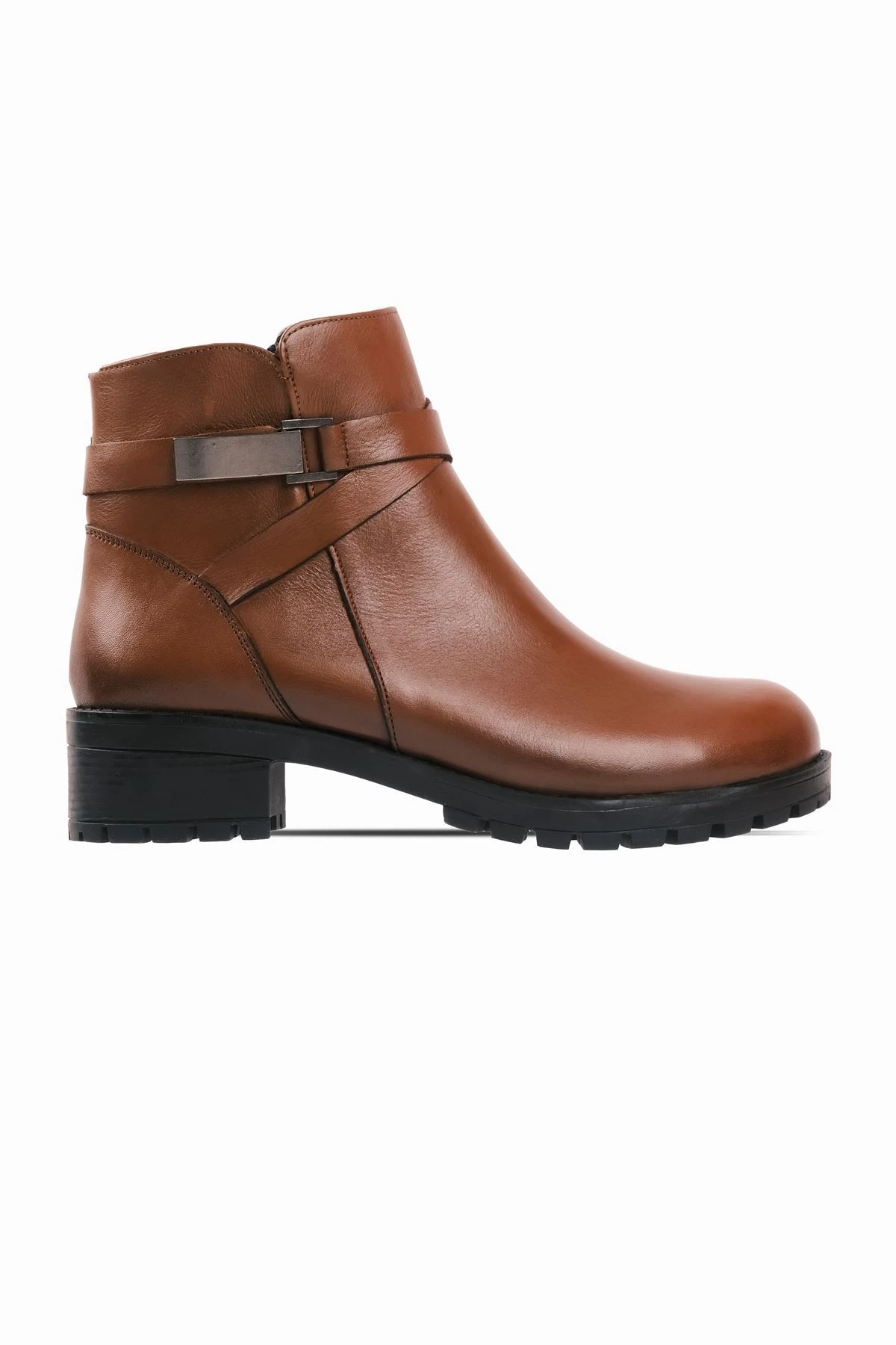 Away Kadın Hakiki Deri Kemer Toka Detaylı Topuklu Bot B3650