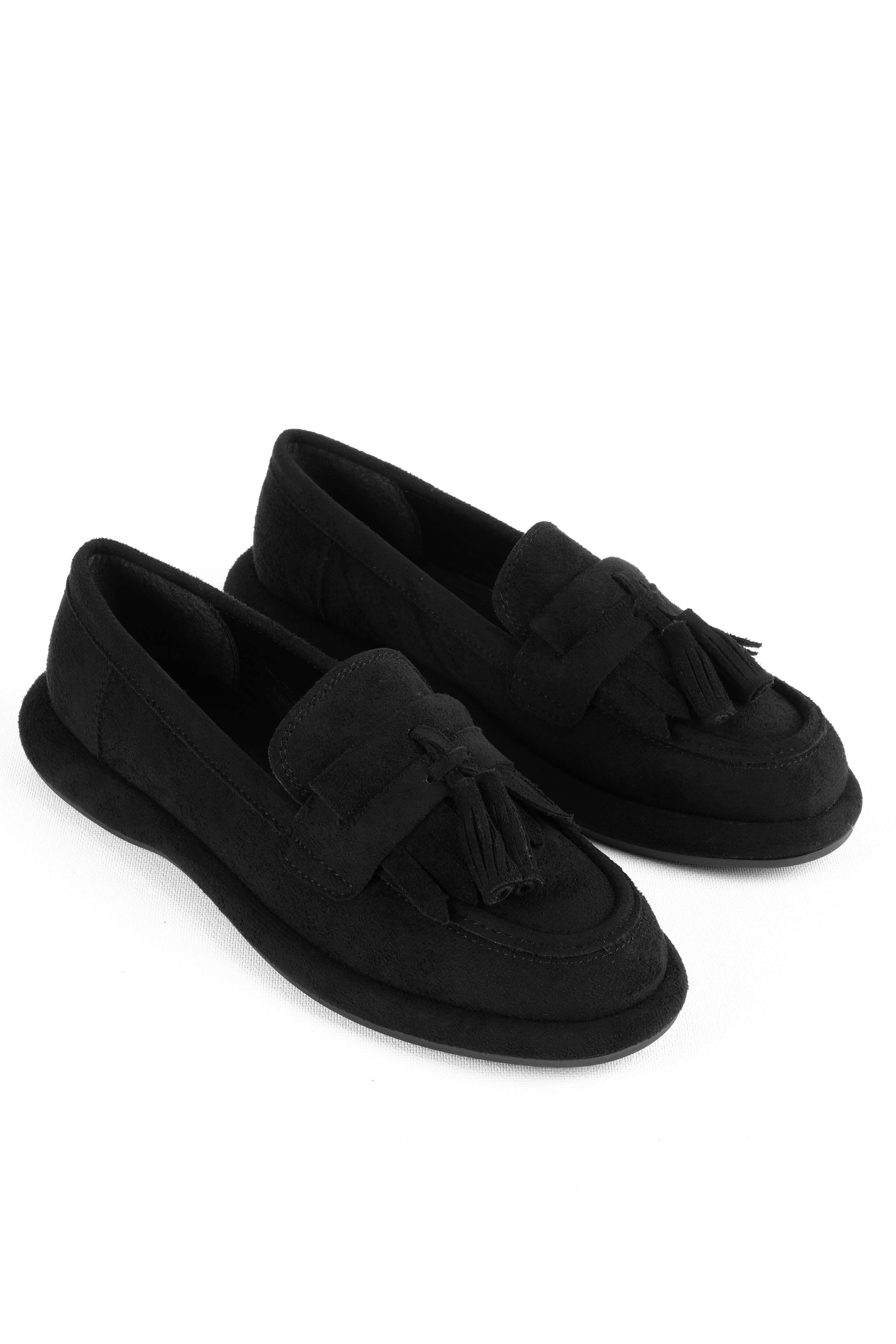 Shoulder Kadın Süet Püskül Detaylı Loafer Ayakkabı b4249