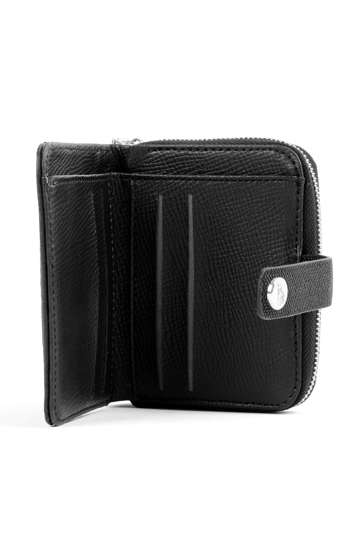 Kadın Çıtçıt Detaylı Küçük Boy Cüzdan 2728 - siyah