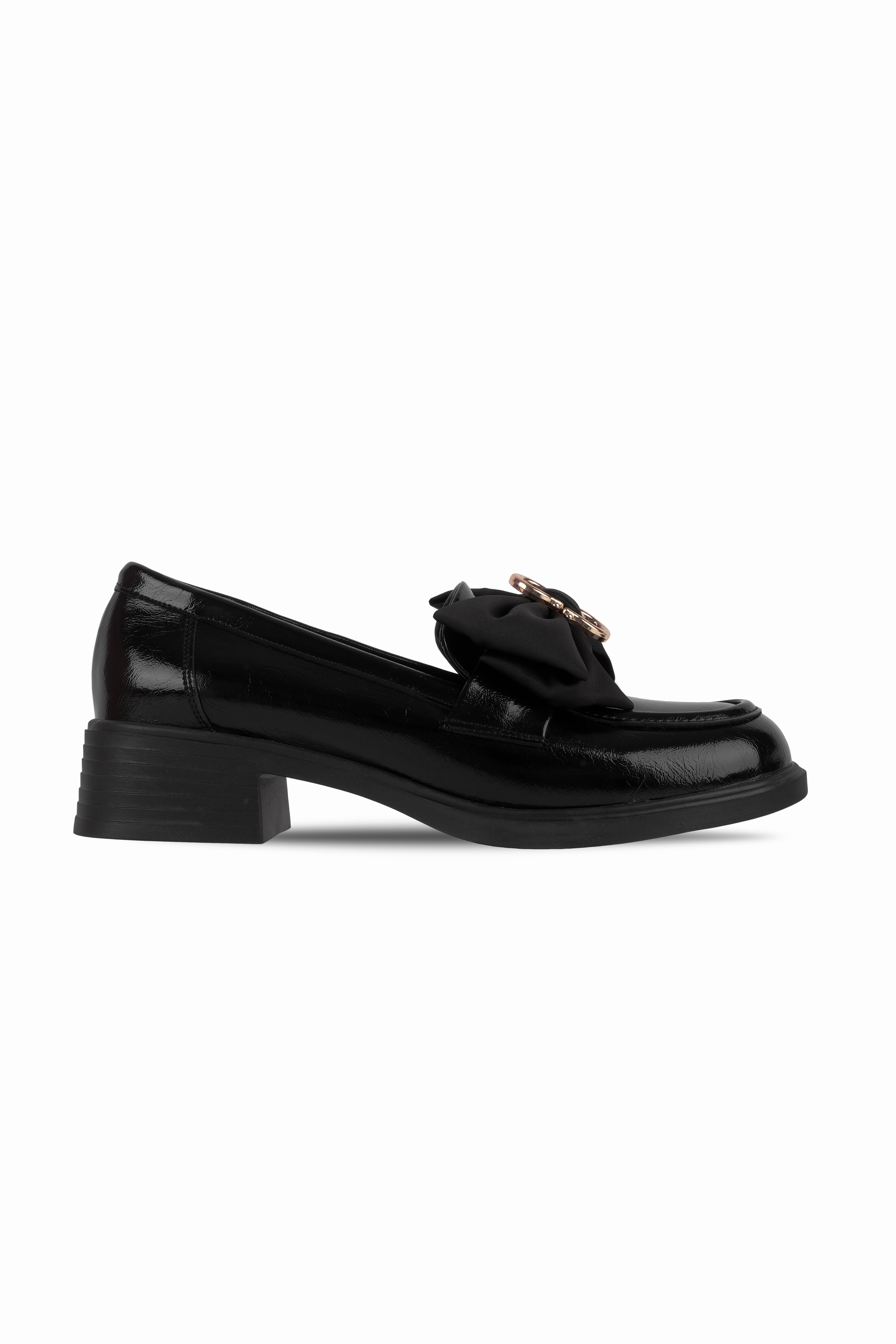 Chicory Kadın Metal Detaylı Kurdelalı Loafer (B4256) - R.SİYAH