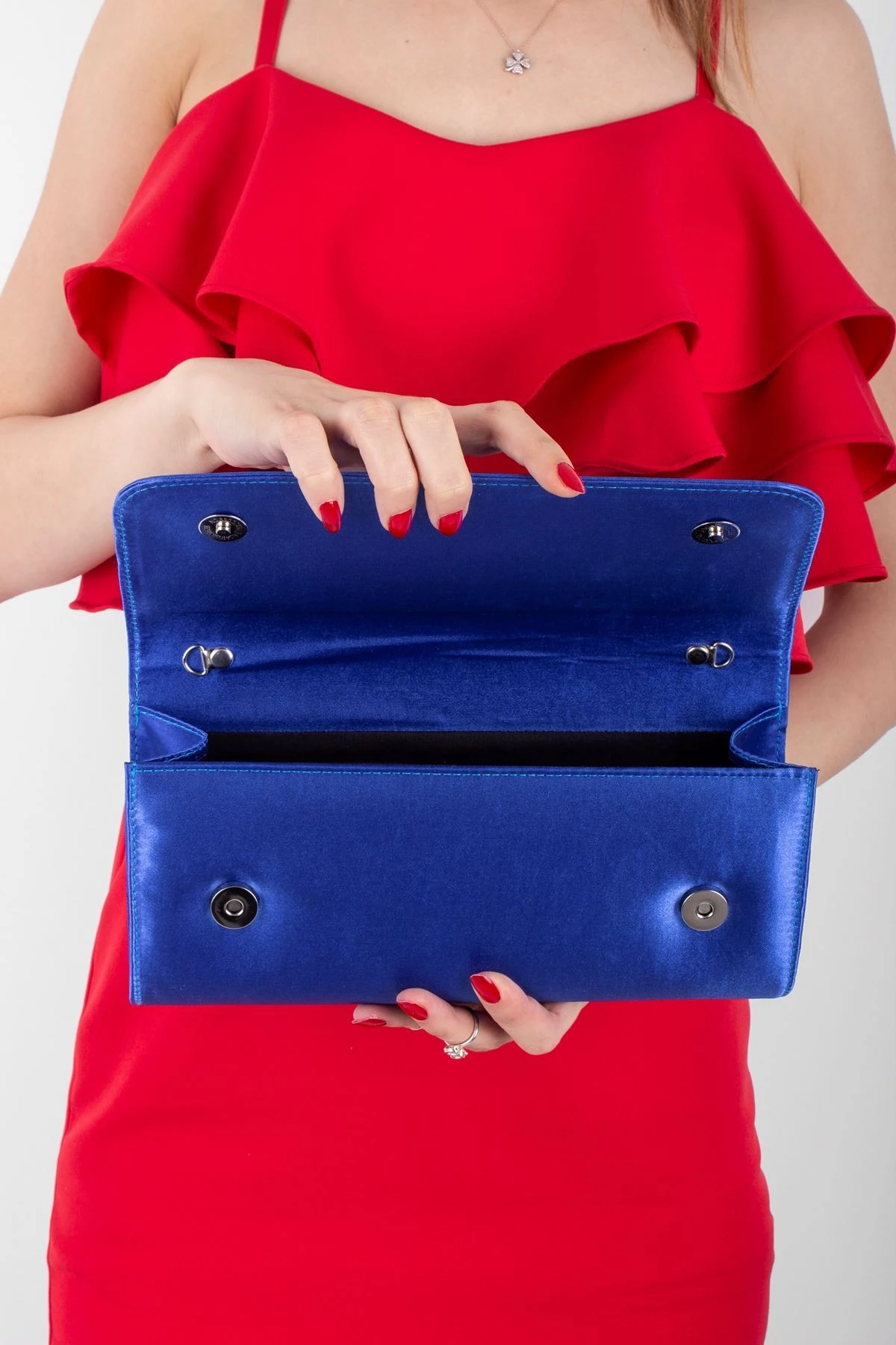 Kadın Saten Abiye Büyük Boy