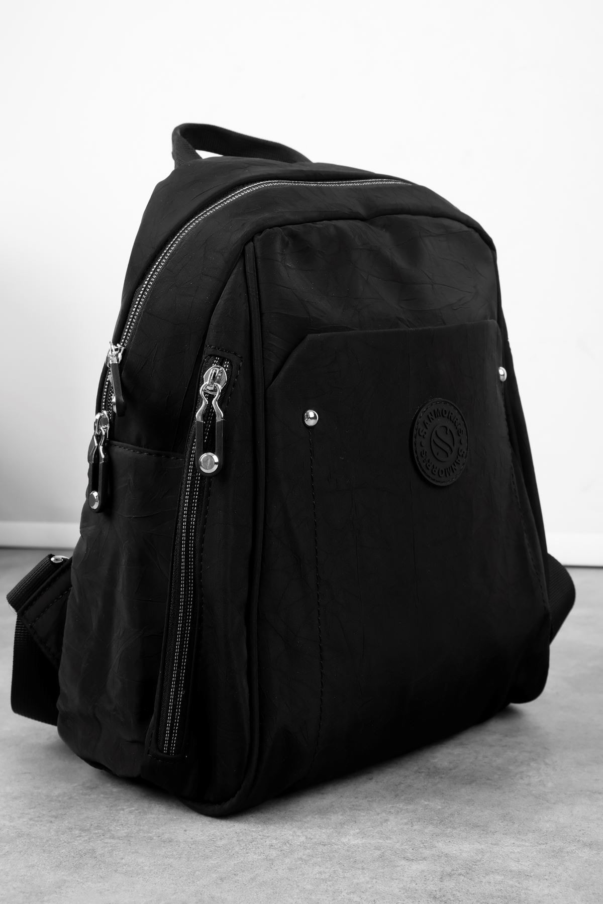 Kadın Yanlarından Fermuar Detaylı Küçük Boy Sırt Çantası(4013) 2856 - siyah