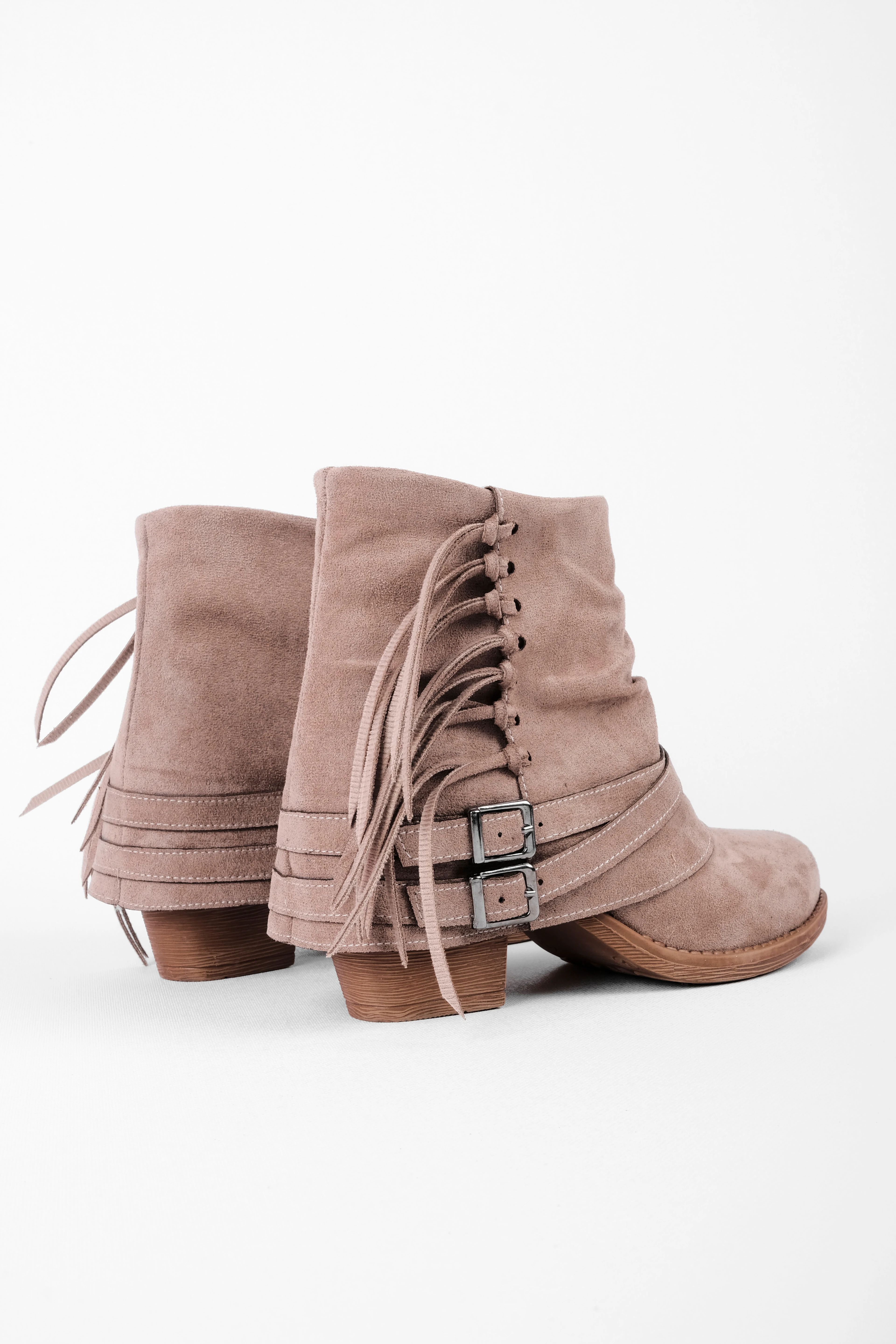 Ronus Kadın 2 Kemer Toka Detaylı Püsküllü Topuklu Bot b4206