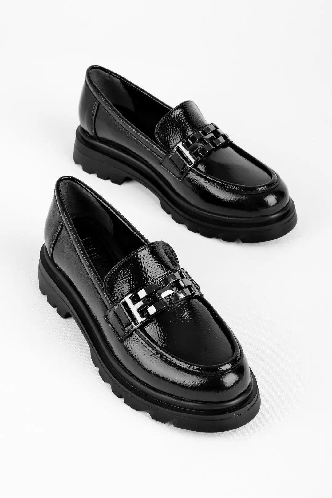 Narvos Metal Detay Kadın Oxford Ayakkabı