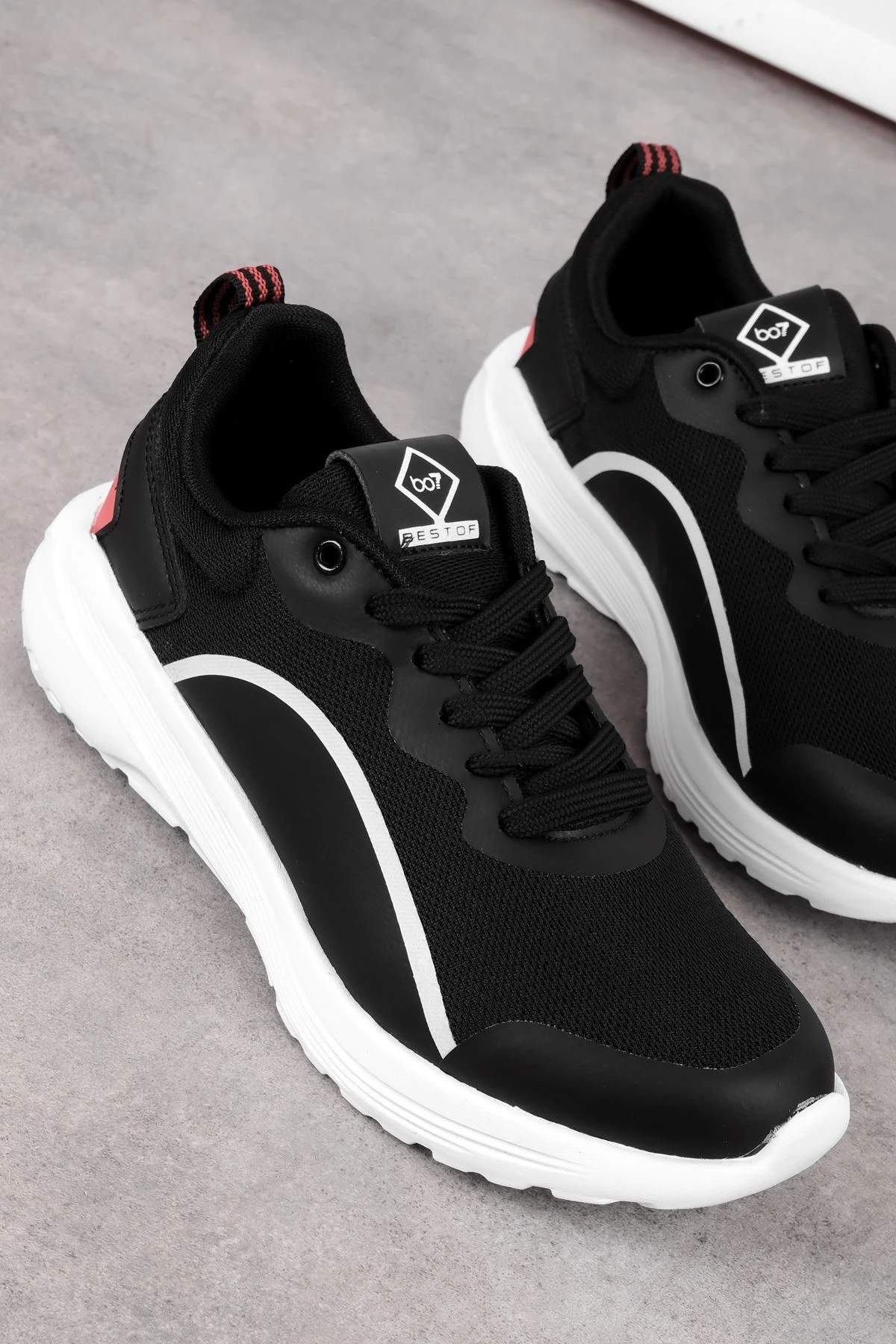 Blood Kadın Bağcıklı Kalın Tabanlı Spor Ayakkabı 3705 - siyah