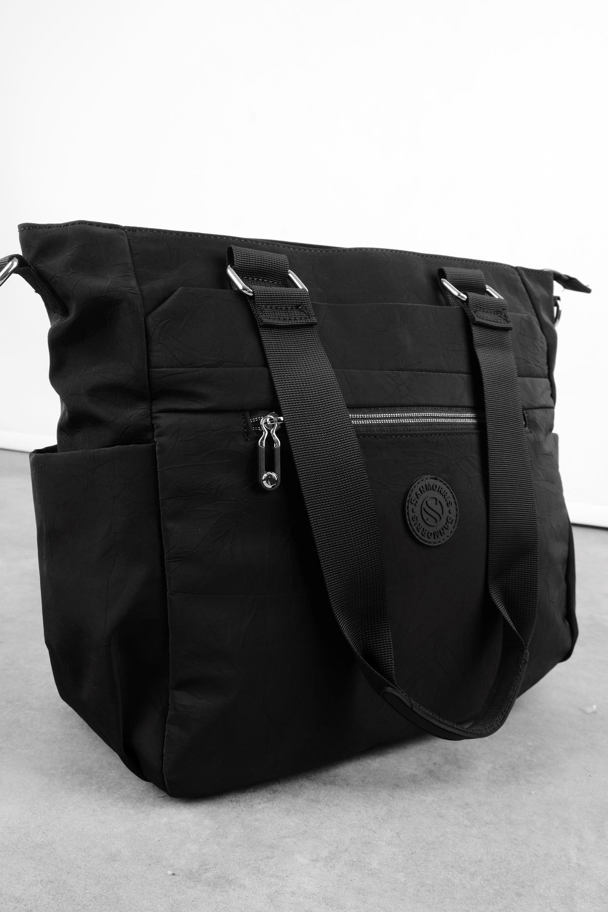 Kadın Önünden Fermuar Detaylı Büyük Boy Omuz Çantası(4003) 2859 - siyah