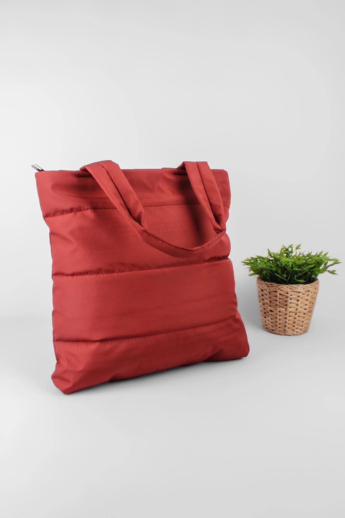 GARDENYA KADIN PUF KUMAŞ ÇANTA DİKİŞ DETAYLI