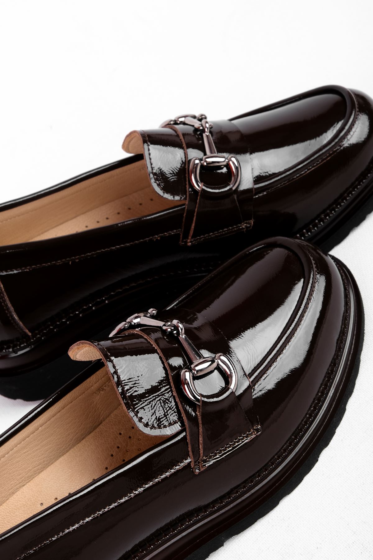 Pity Kadın Hakiki Deri Gümüş Toka Detaylı Loafer Ayakkabı b4165