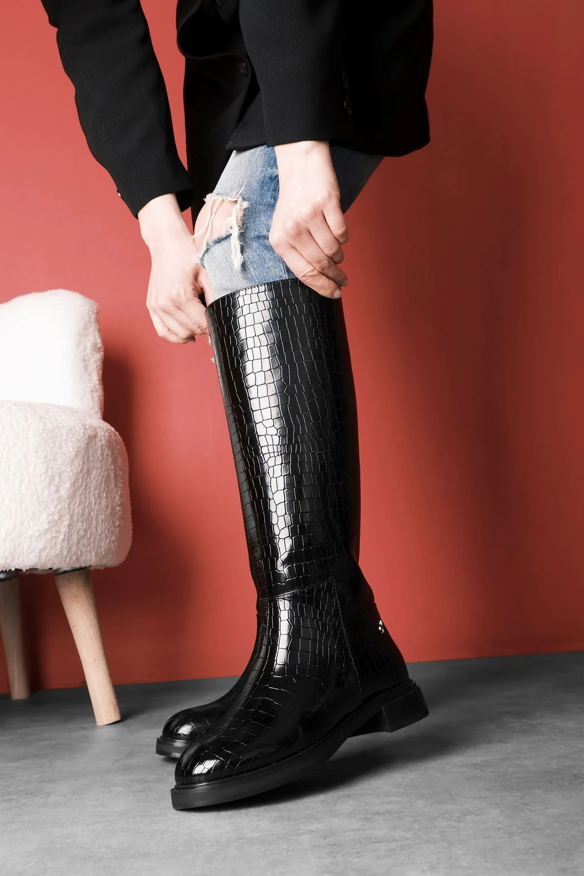 Loren Kadın Dikiş Detaylı Çizme