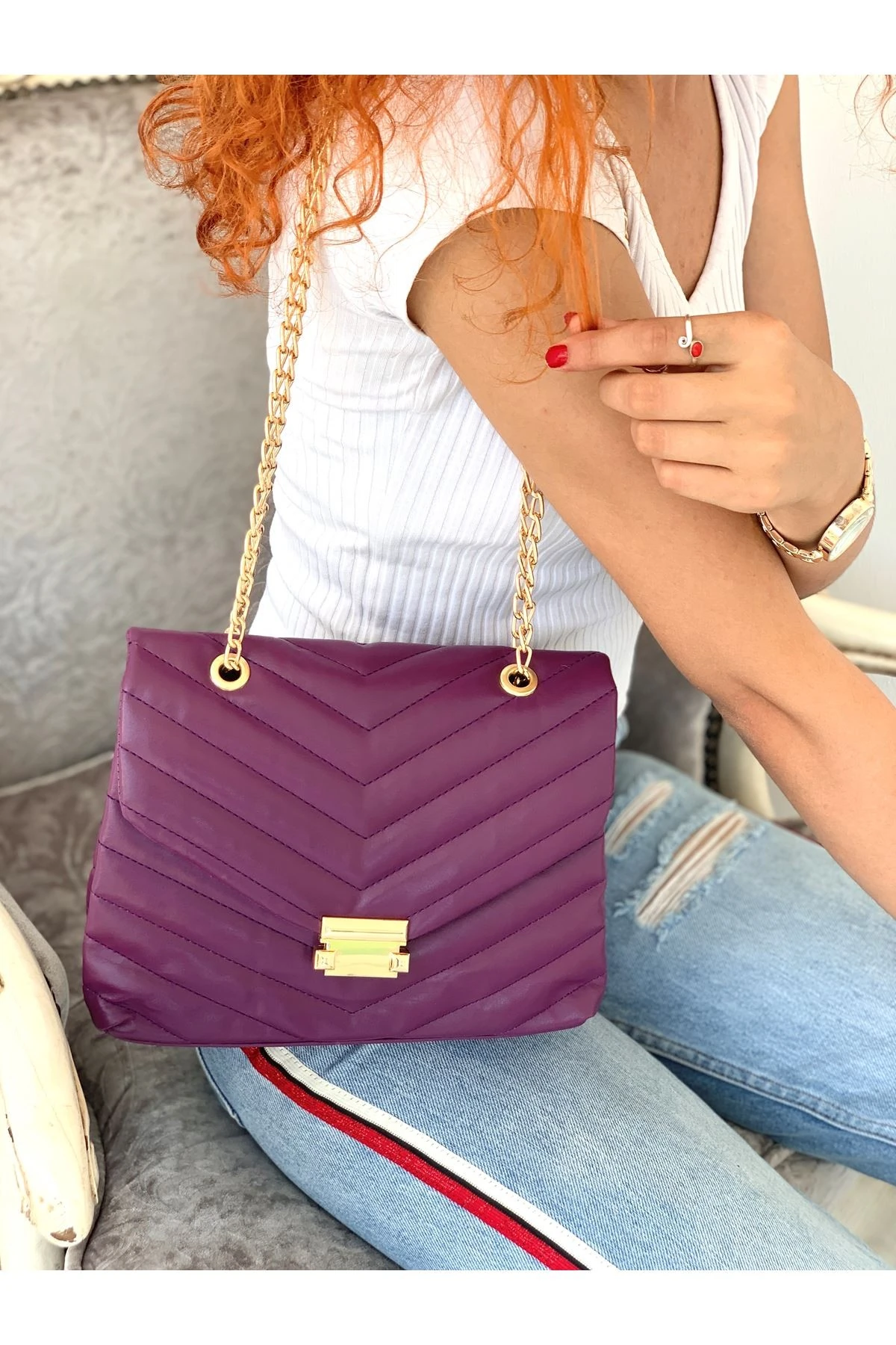 zincirli bayan çapraz çanta