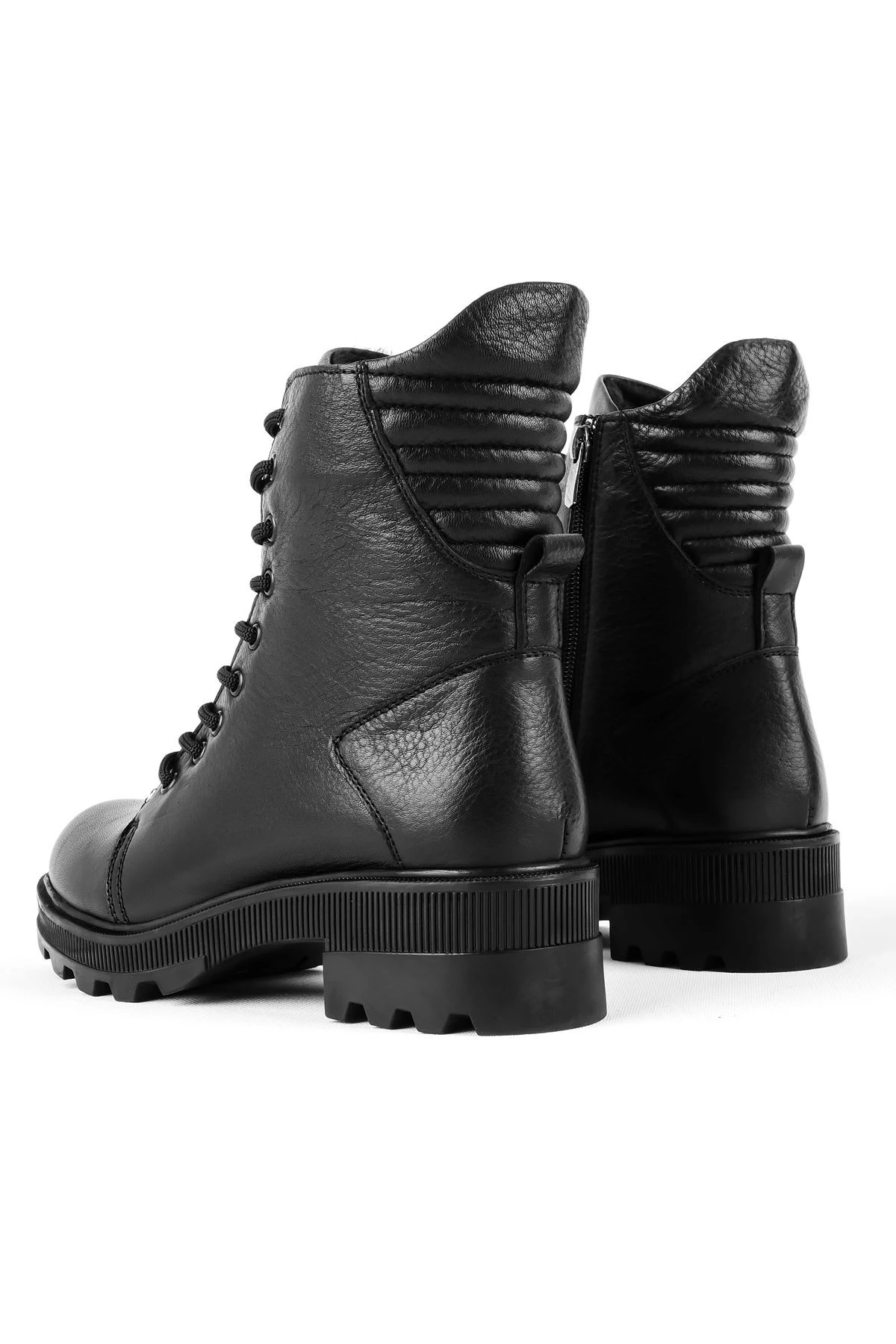 Soldier Bağcıklı Kadın Hakiki Deri Postal - SİYAH