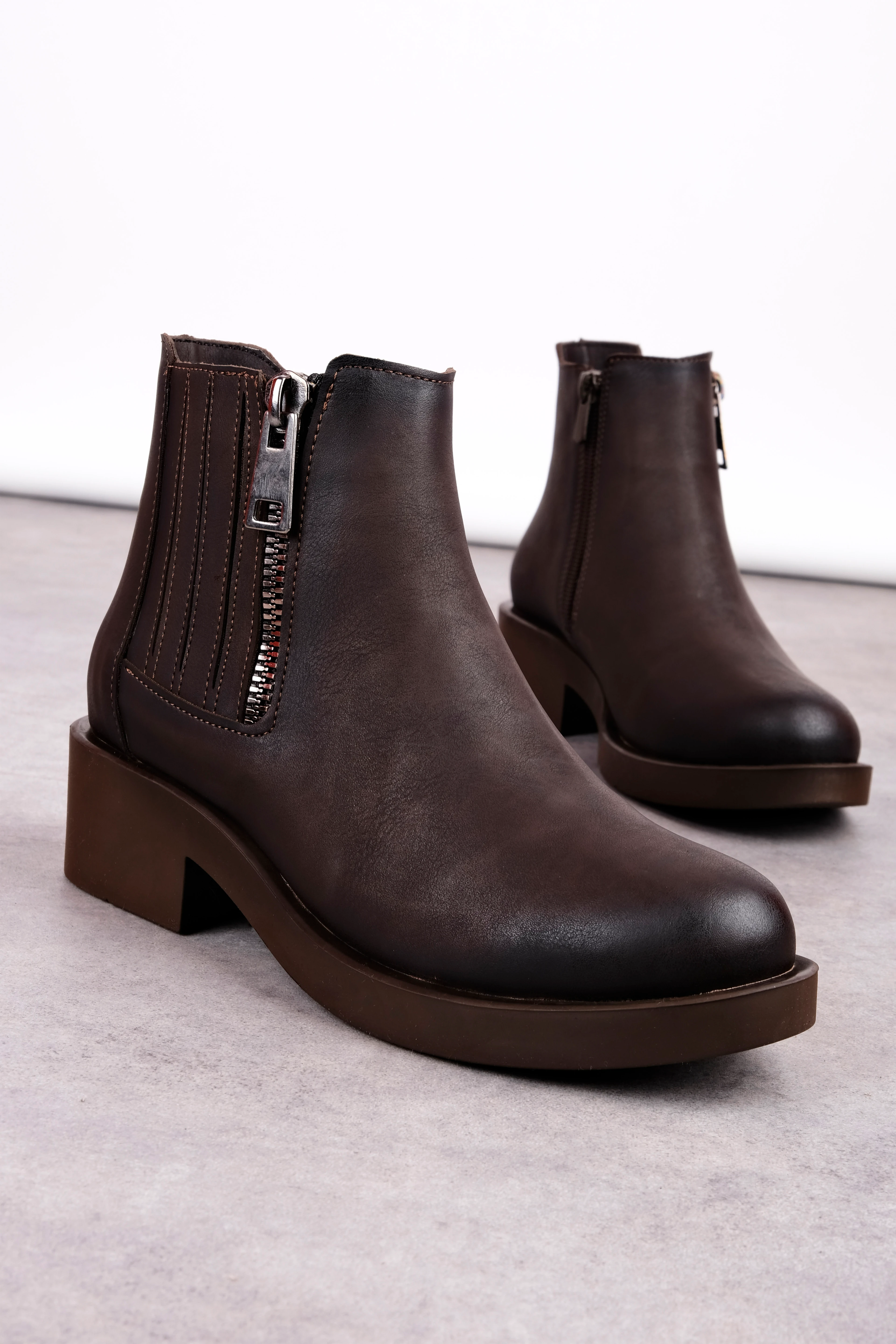 Length Kadın Dikiş Detaylı Fermuarlı Topuklu Bot b4298