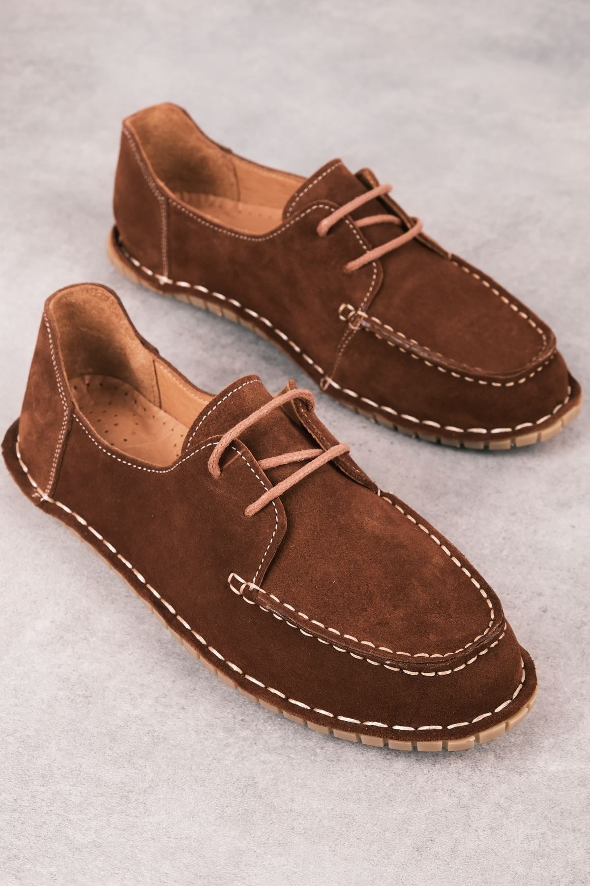 Carpe Kadın Hakiki Deri Bağcıklı Dikiş Detaylı Babet Ayakkabı