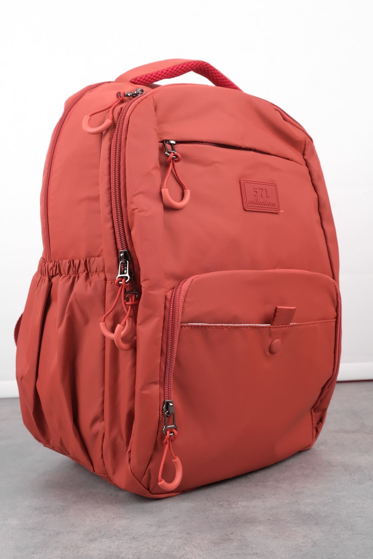 Unısex Önünden Tek Göz Detaylı Sırt Çantası(571-13-9E) 2853 - Kırmızı