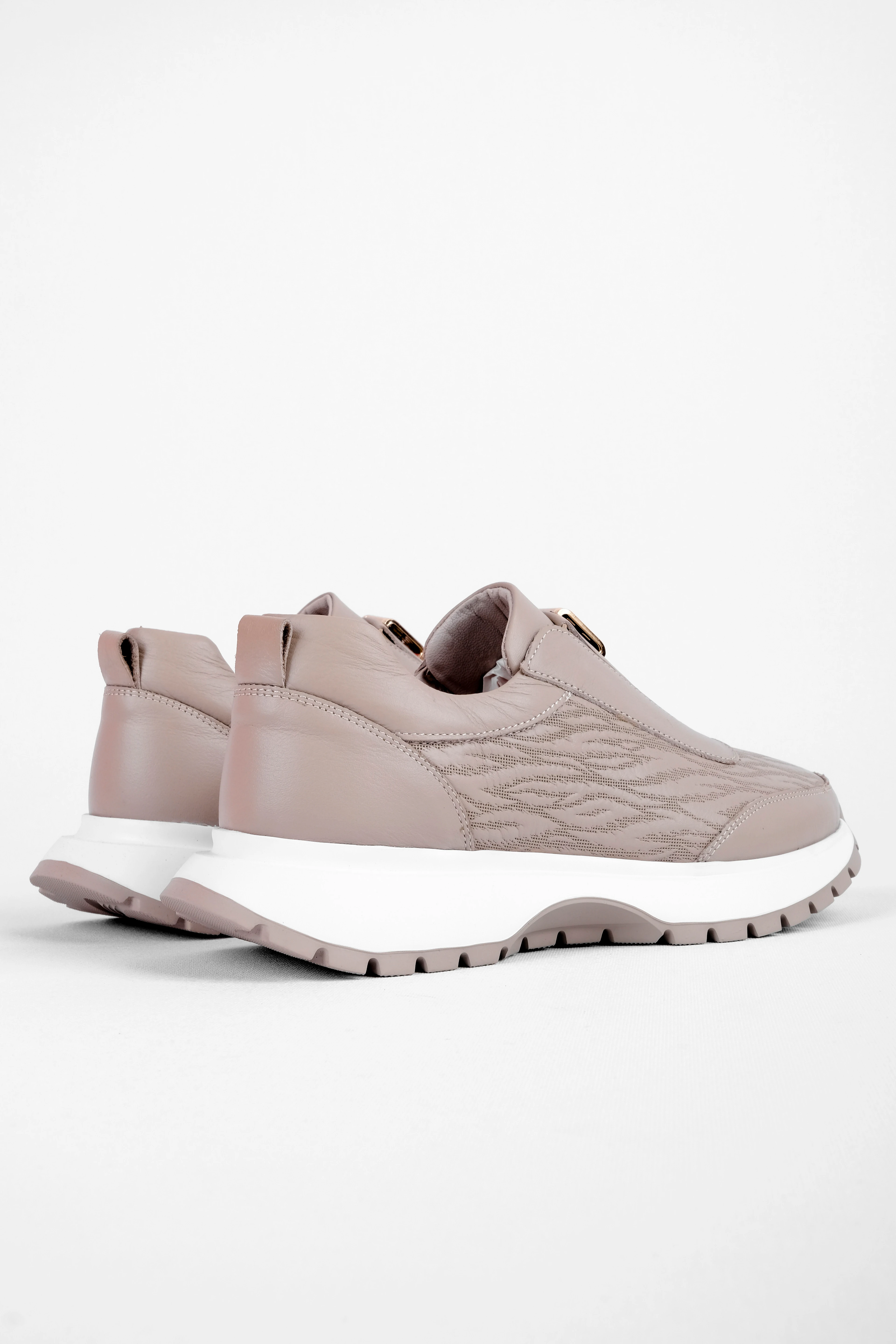 Zarex Kadın Hakiki Deri Lastik Detaylı Dikişli Spor Ayakkabı 4296