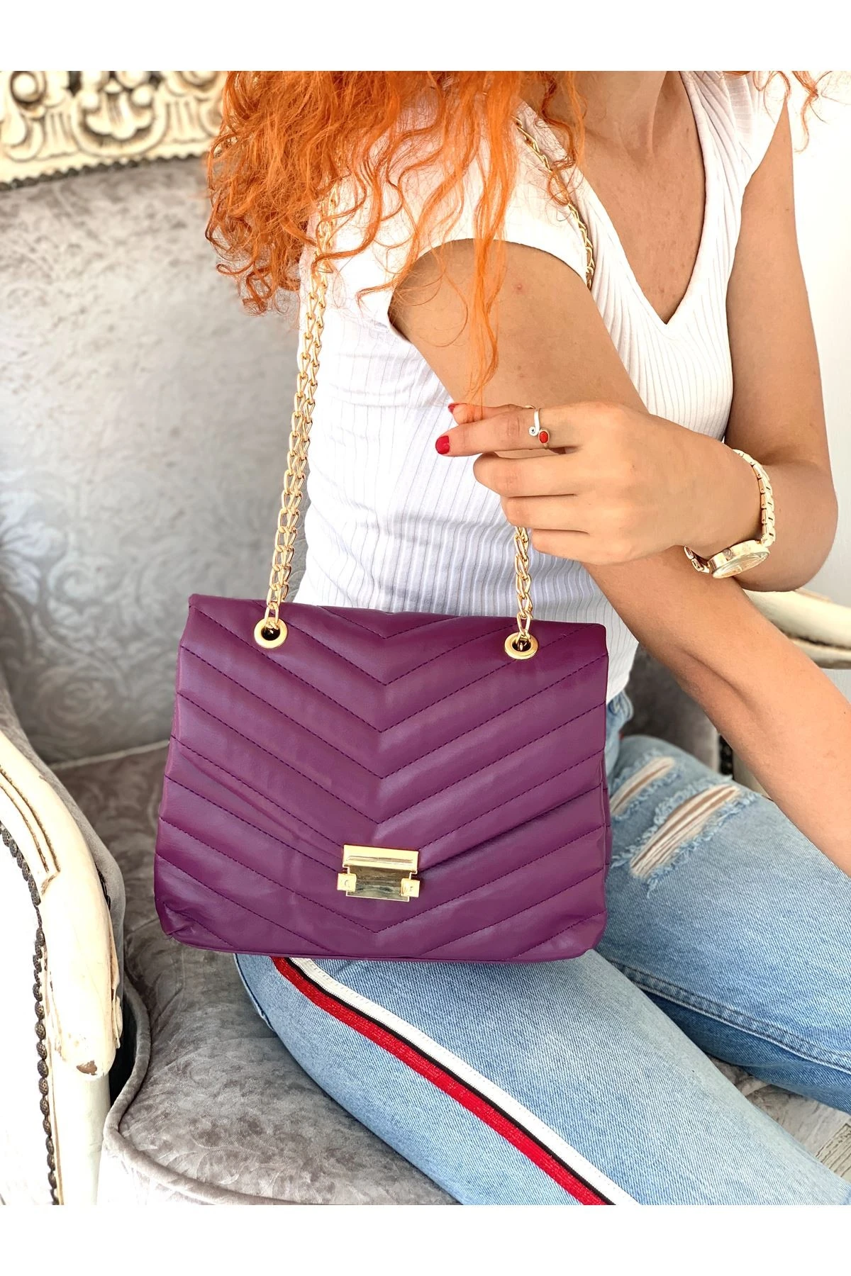 zincirli bayan çapraz çanta