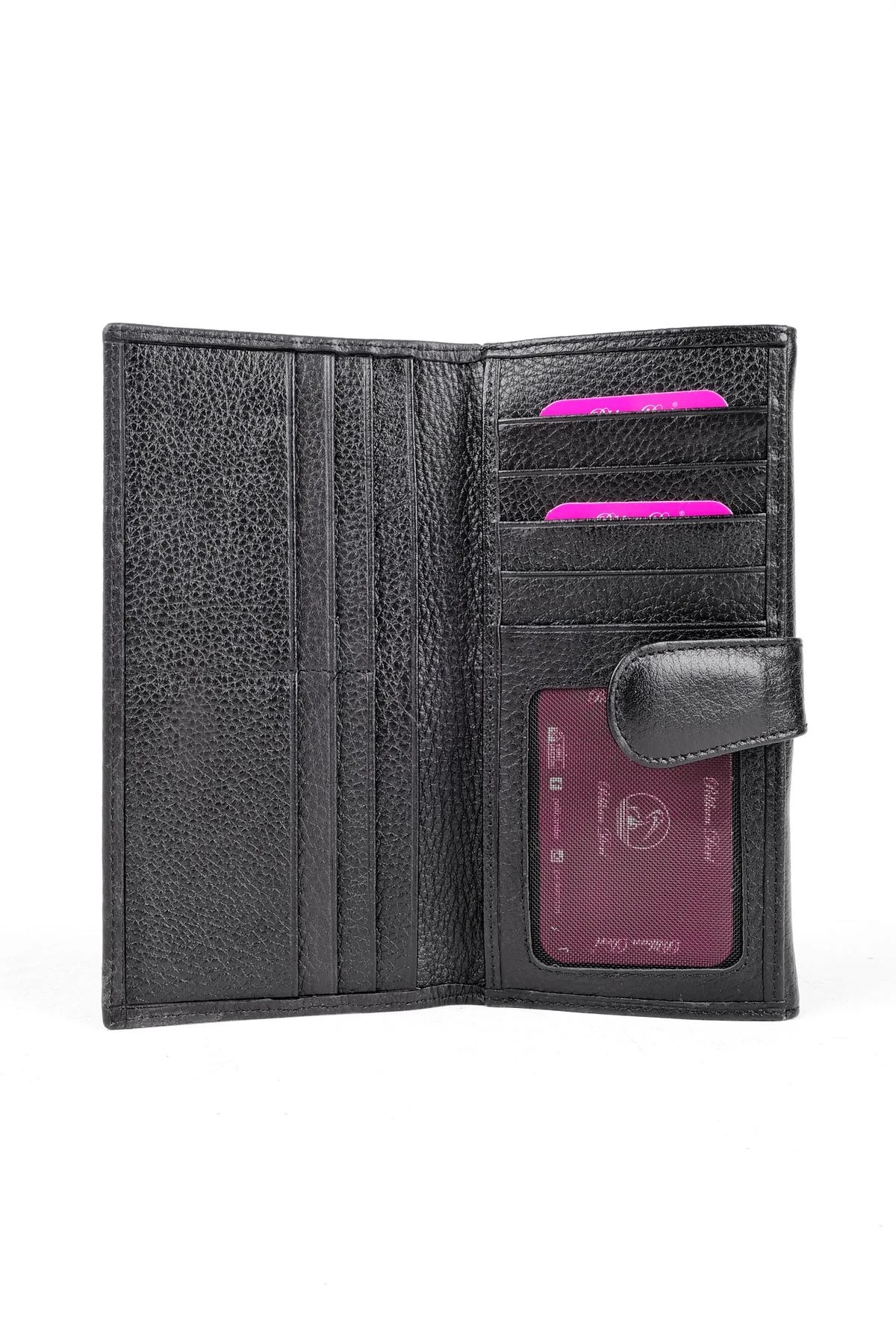 Hakiki Deri Çıtçıtlı Kadın Cüzdan