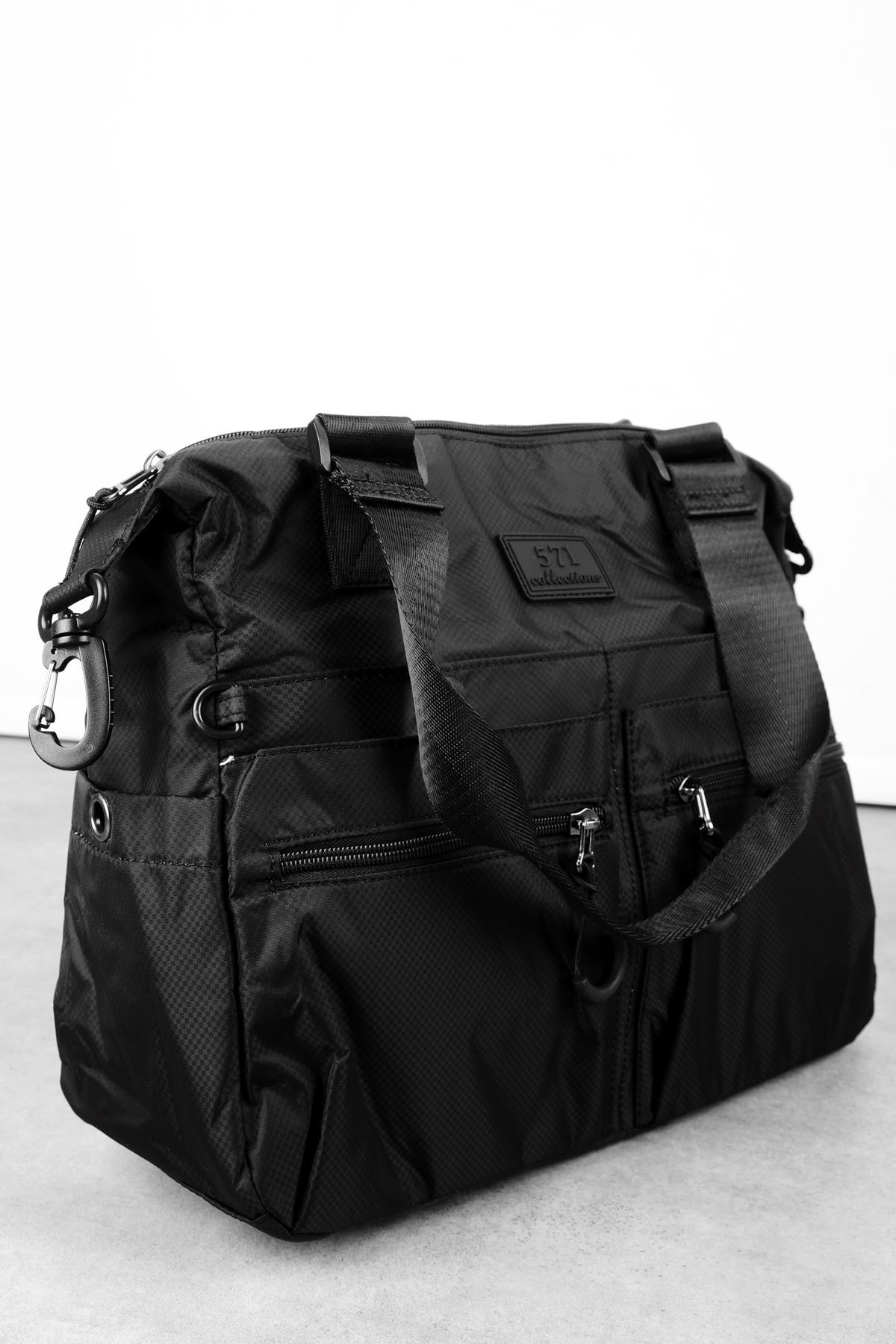 Kadın Önünden Çift Fermuar Ve Çıt Çıt Detaylı Omuz Çantası(571-13-9M) 2866 - siyah