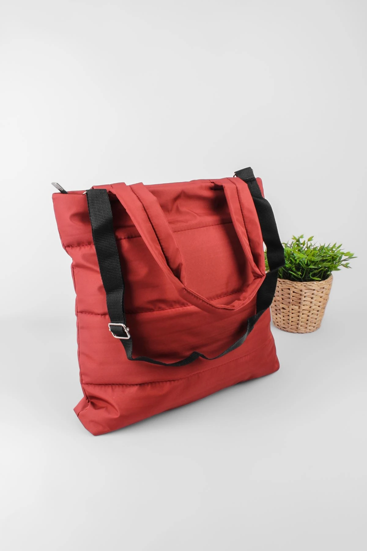 GARDENYA KADIN PUF KUMAŞ ÇANTA DİKİŞ DETAYLI