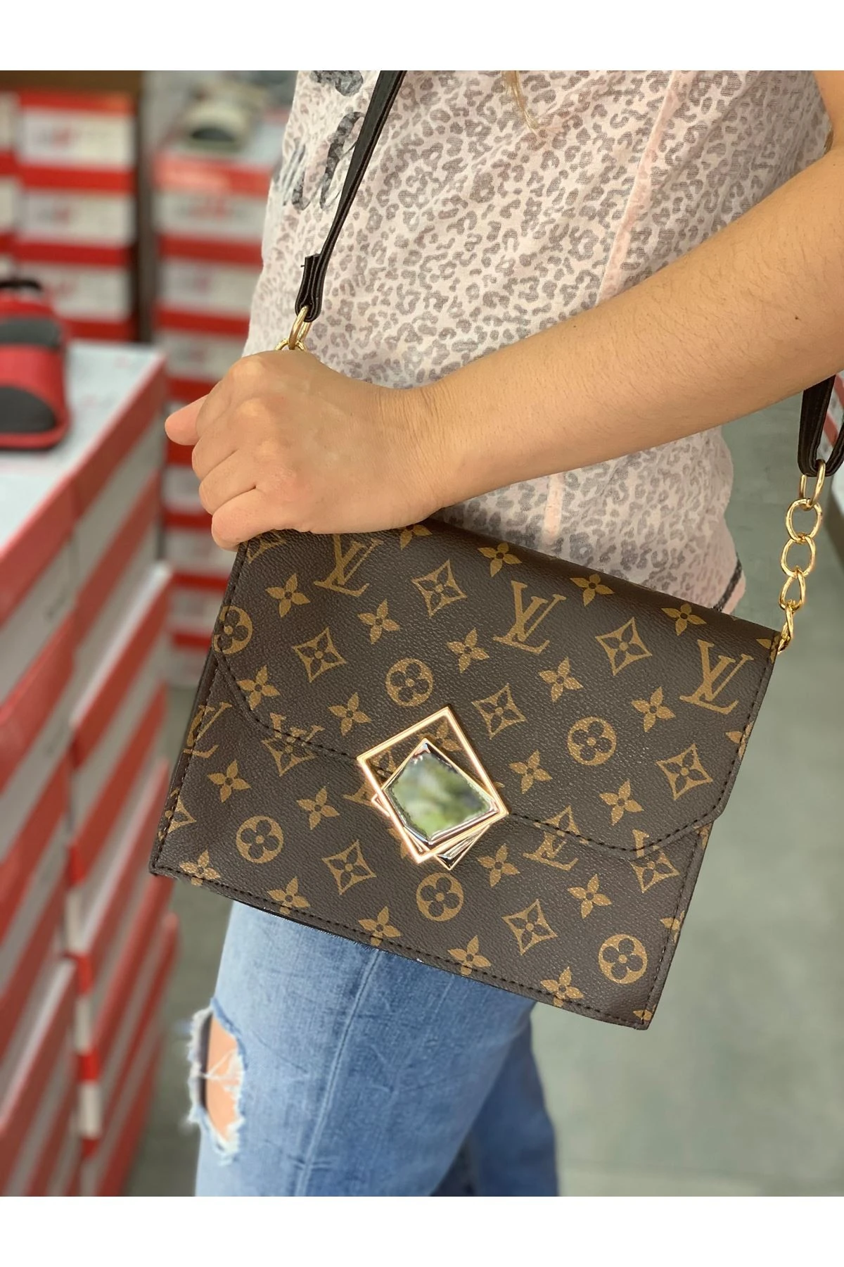 KENARI NAKISLI BAYAN ÇAPRAZ ÇANTA