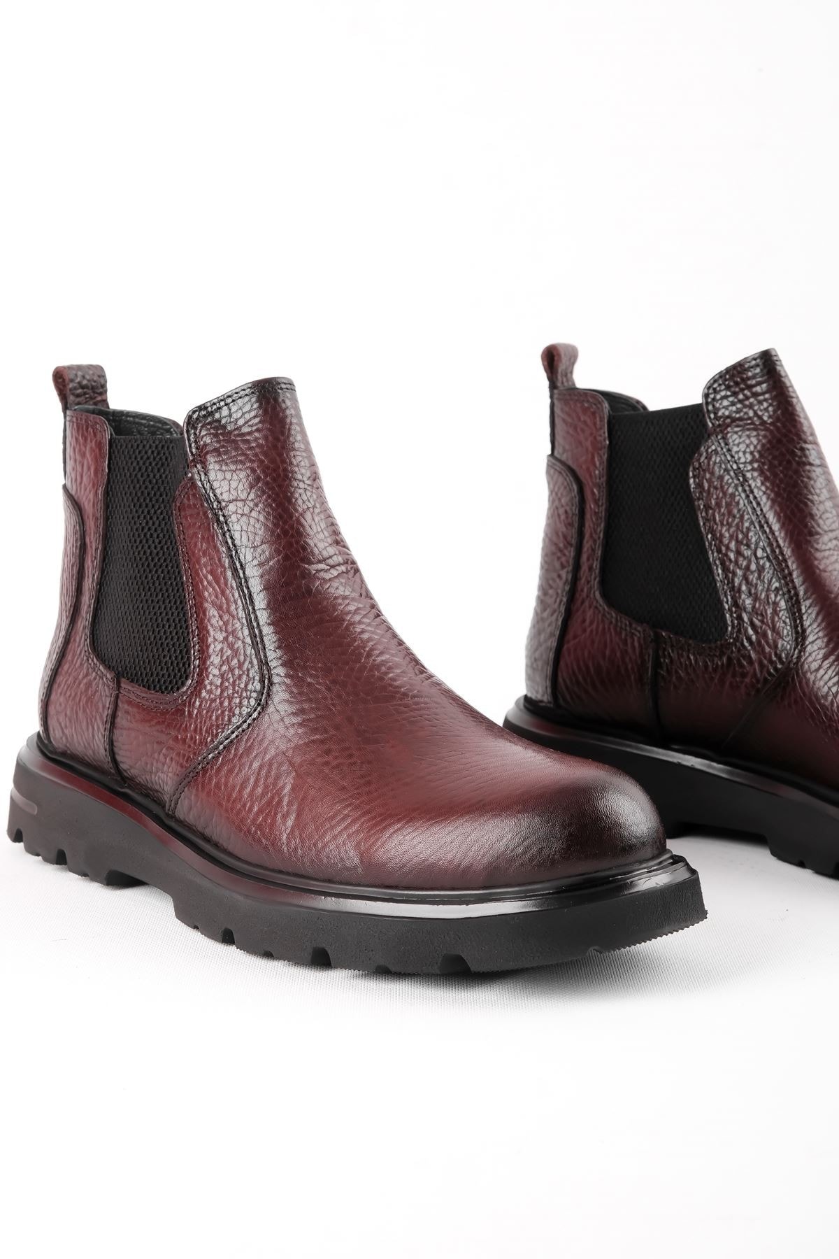 Armesa Erkek Haki Deri Lastik Detaylı Bot