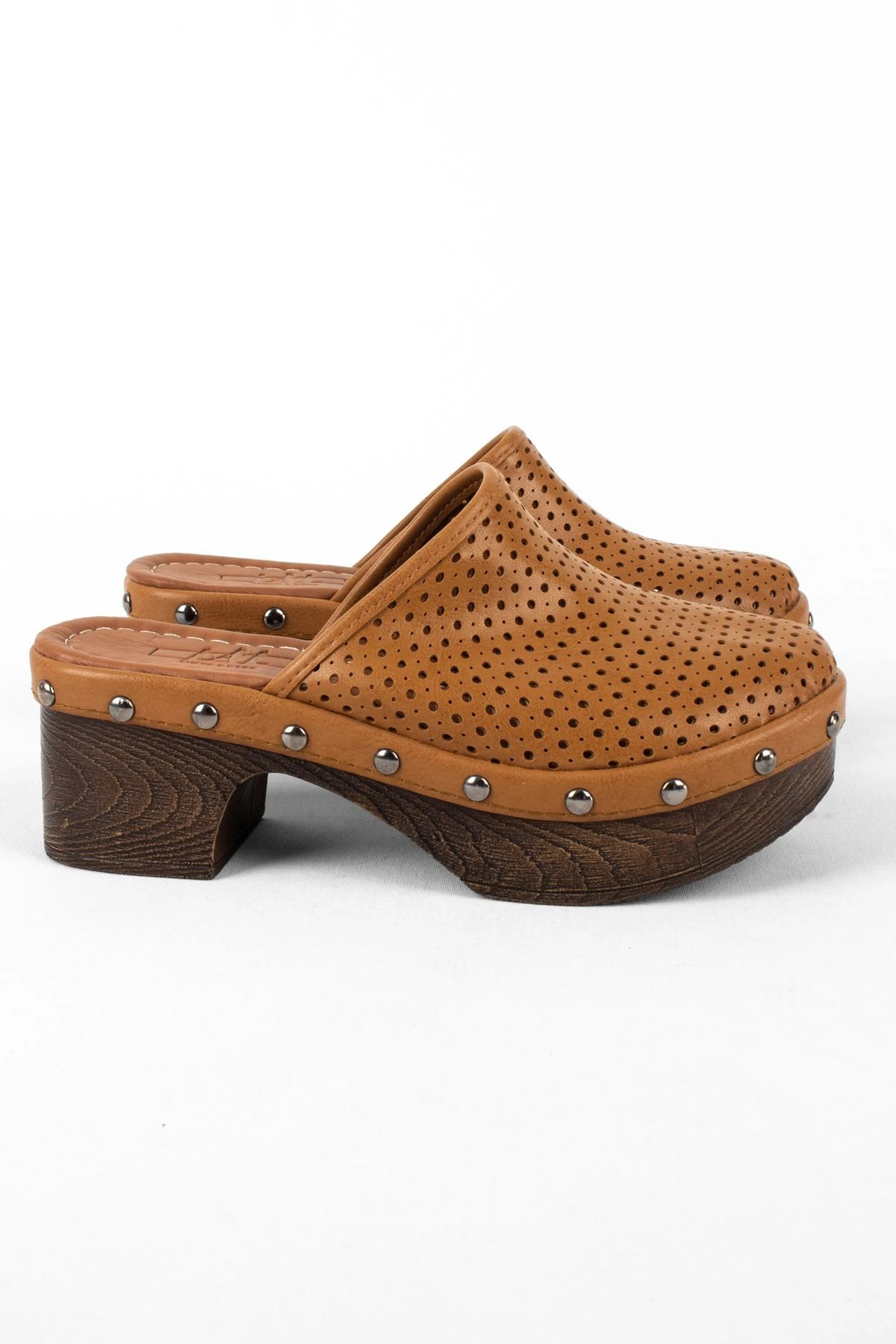 Sabo Kadın Topuklu Terlik Hemşire Takunya - Taba