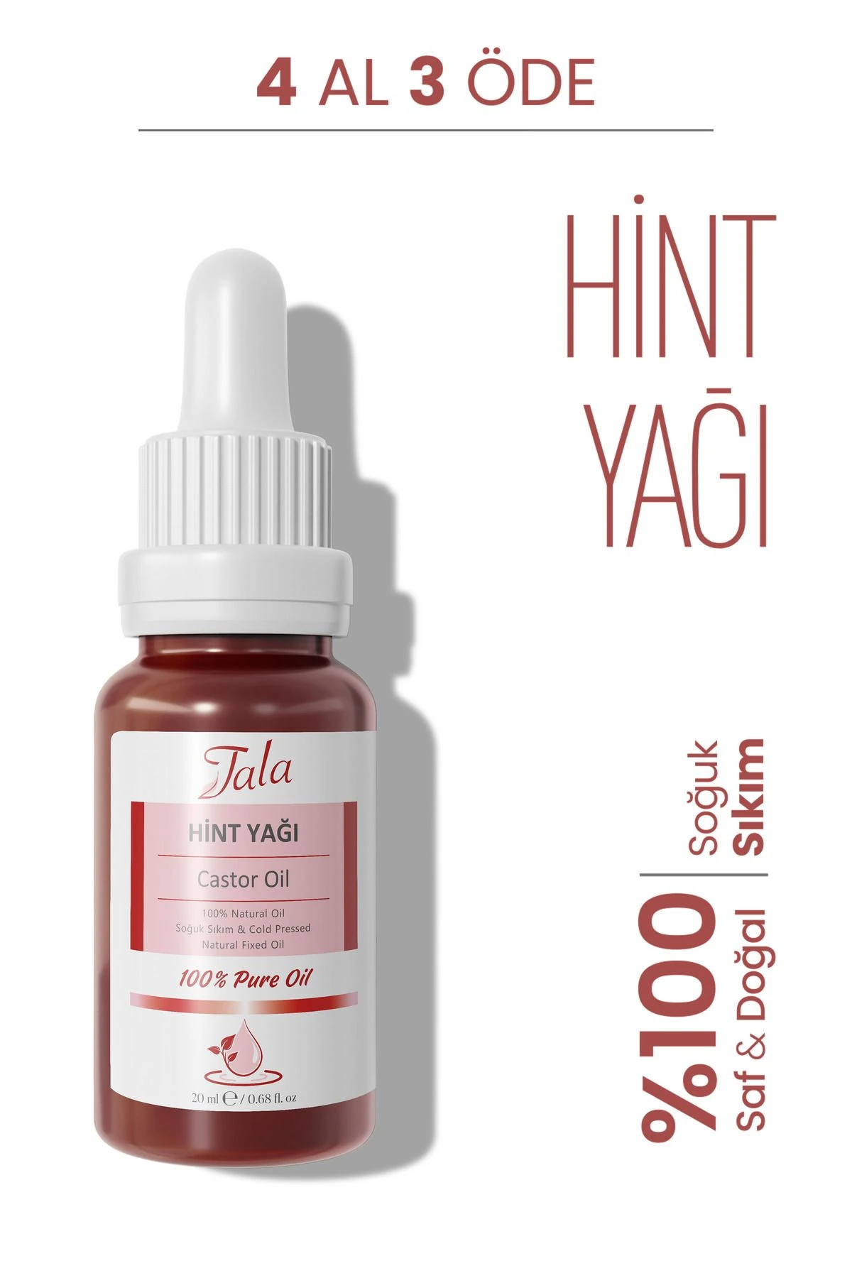 Hint Yağı Castor Oil %100 Saf ve Doğal Soğuk Sıkım 20 Ml