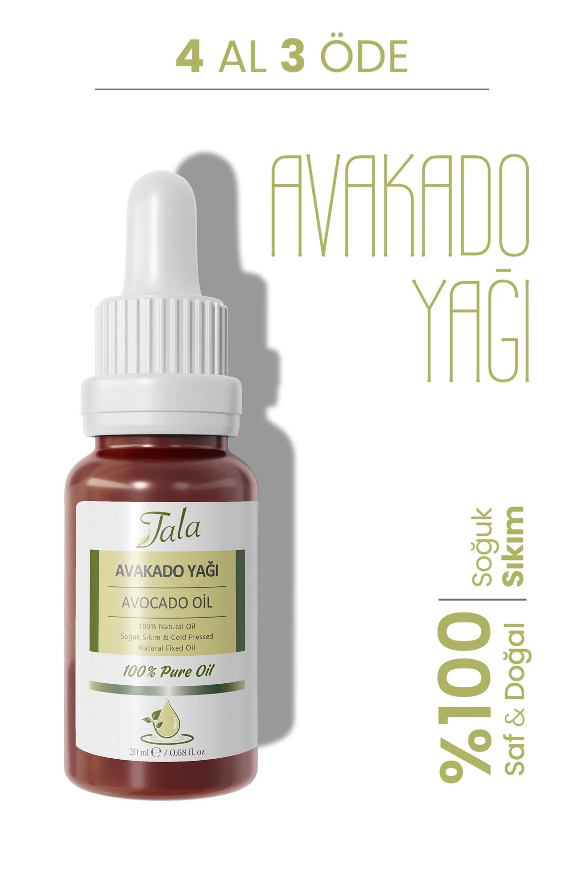 Avakado Yağı %100 Saf Ve Doğal Soğuk Sıkım 20 Ml