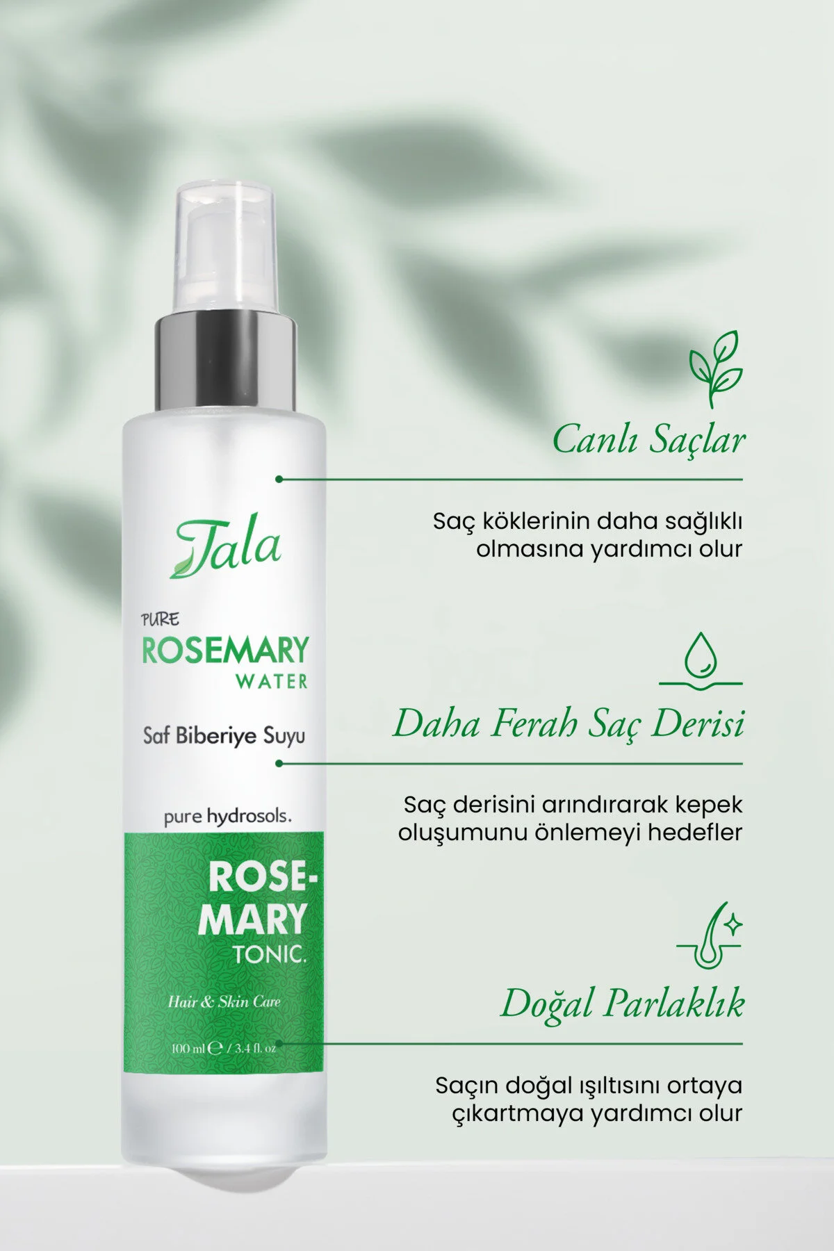 Biberiye Suyu Güçlendirici Saç Toniği %100 Saf Ve Doğal Hızlı Saç Uzatma Dökülme Karşıtı 100 Ml