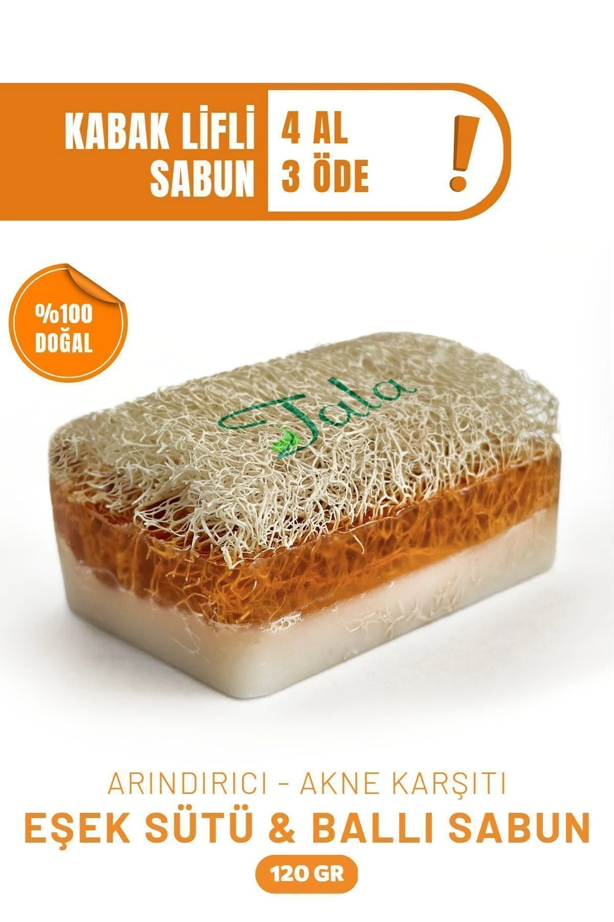 Doğal Kabak Lifli Ballı Eşek Sütlü Sabun El Yapımı