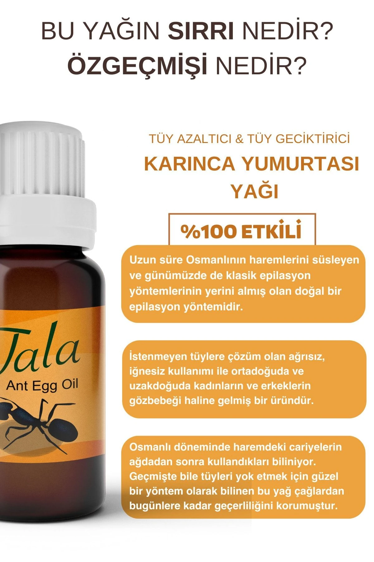 Karınca Yumurtası Yağı Tüy Azaltıcı Tüy İnceltici Tüy Dökücü 20 ML